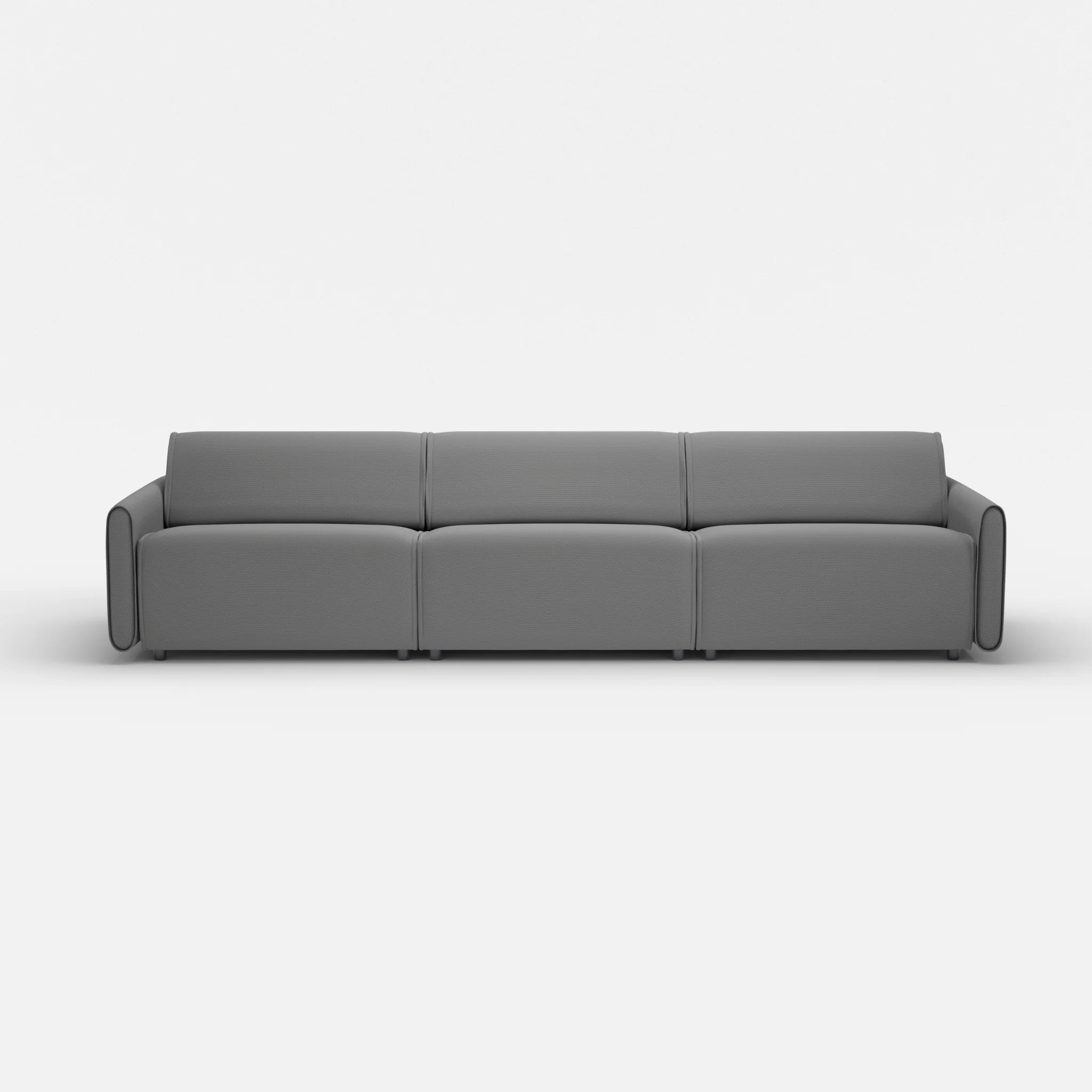 3 Sitzer Sofa Belleform mit schmaler Armlehne 4 novumkies in Mittelgrau von vorne