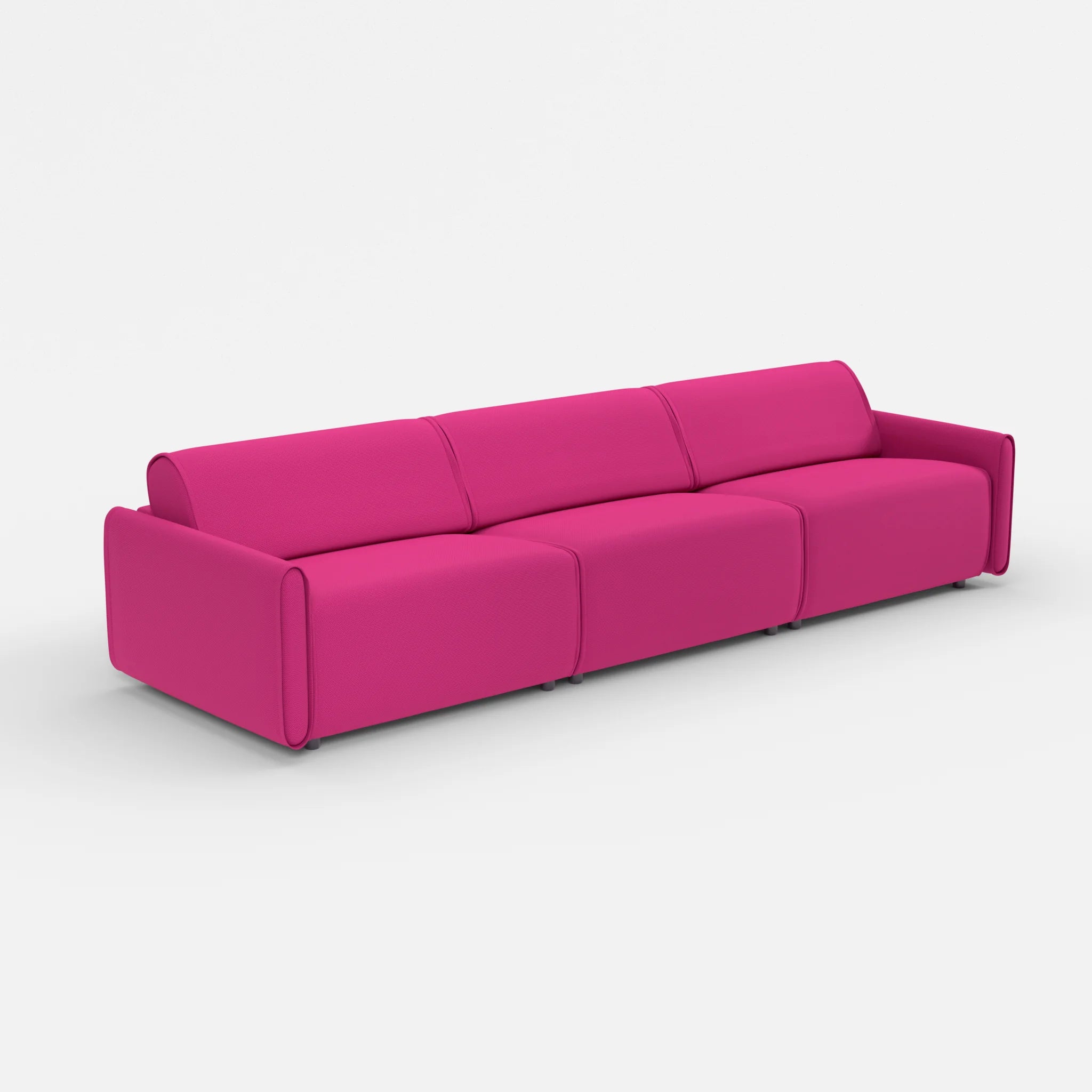 3 Sitzer Sofa Belleform mit schmaler Armlehne 4 novummagenta in Magenta von der Seite