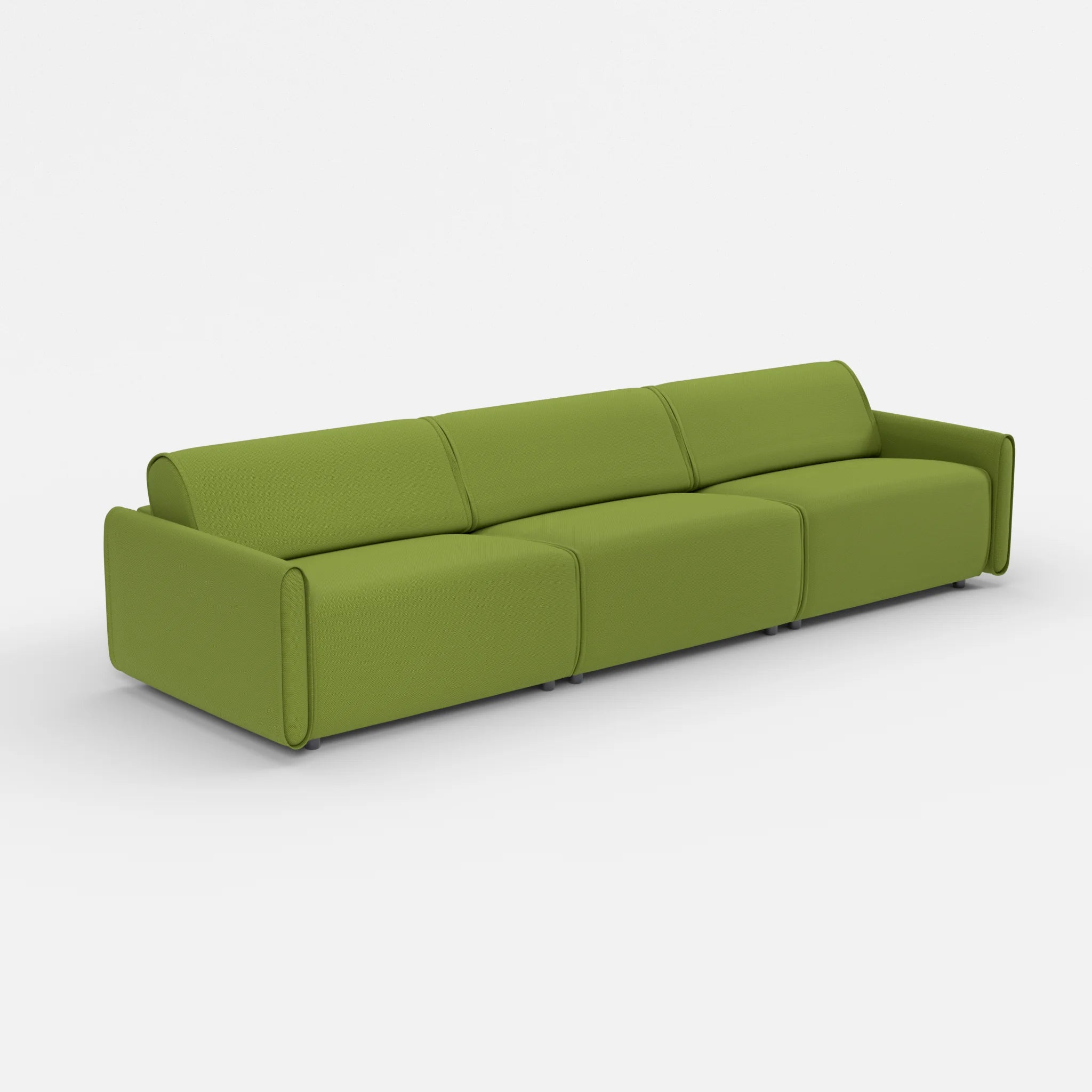 3 Sitzer Sofa Belleform mit schmaler Armlehne 4 novummoss in Grün von der Seite