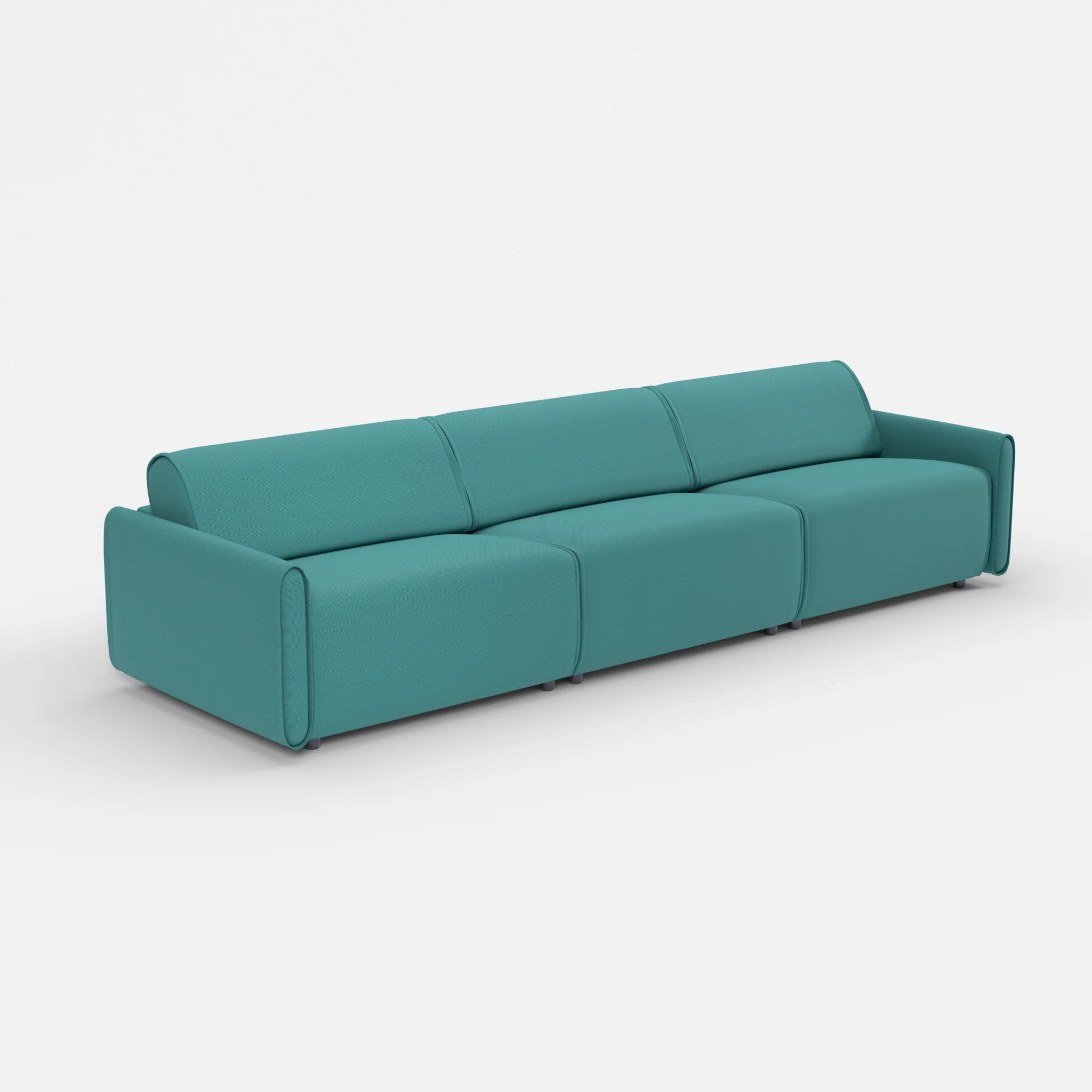 3 Sitzer Sofa Belleform mit schmaler Armlehne 4 novumprisma in Türkis von der Seite