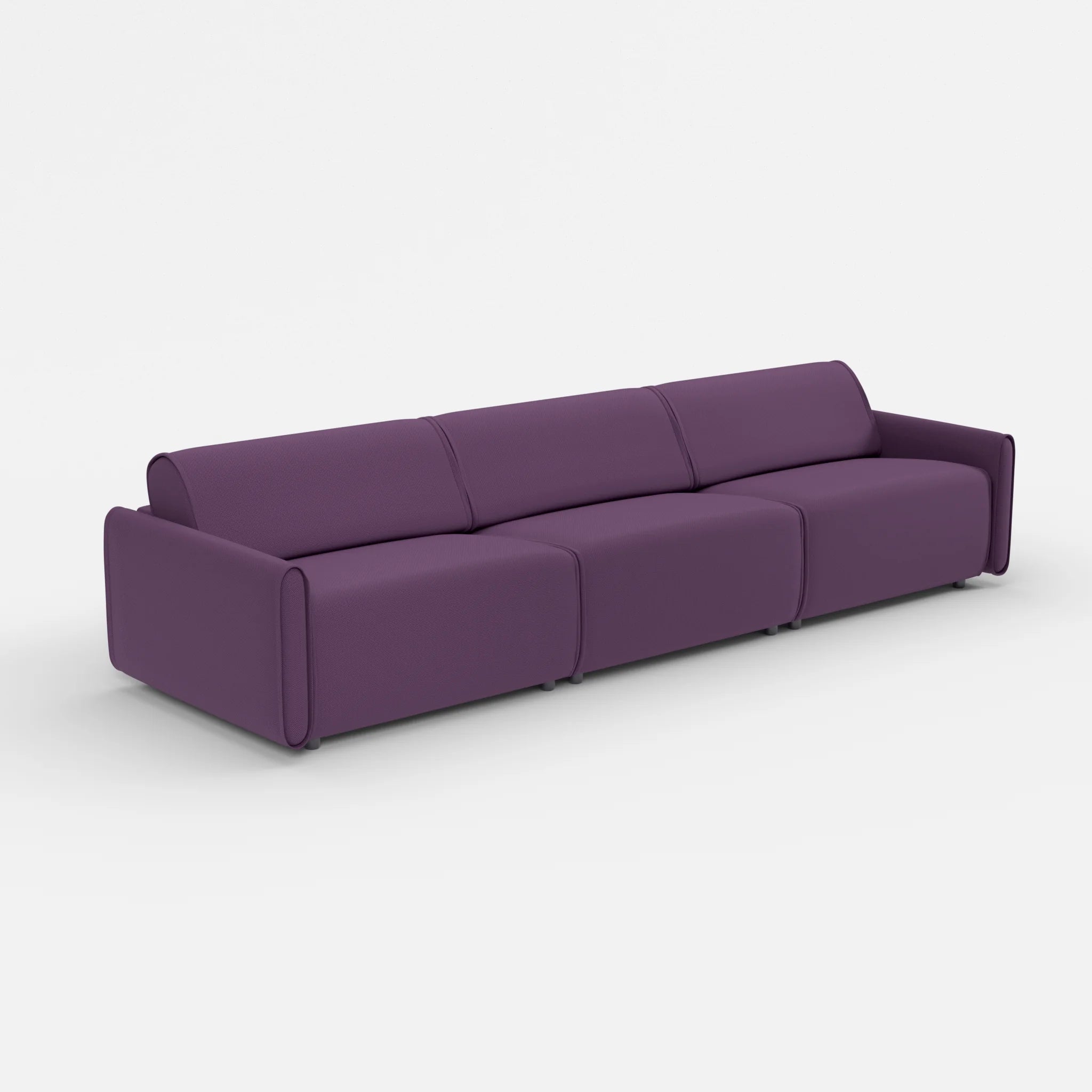 3 Sitzer Sofa Belleform mit schmaler Armlehne 4 novumprune in Violett von der Seite