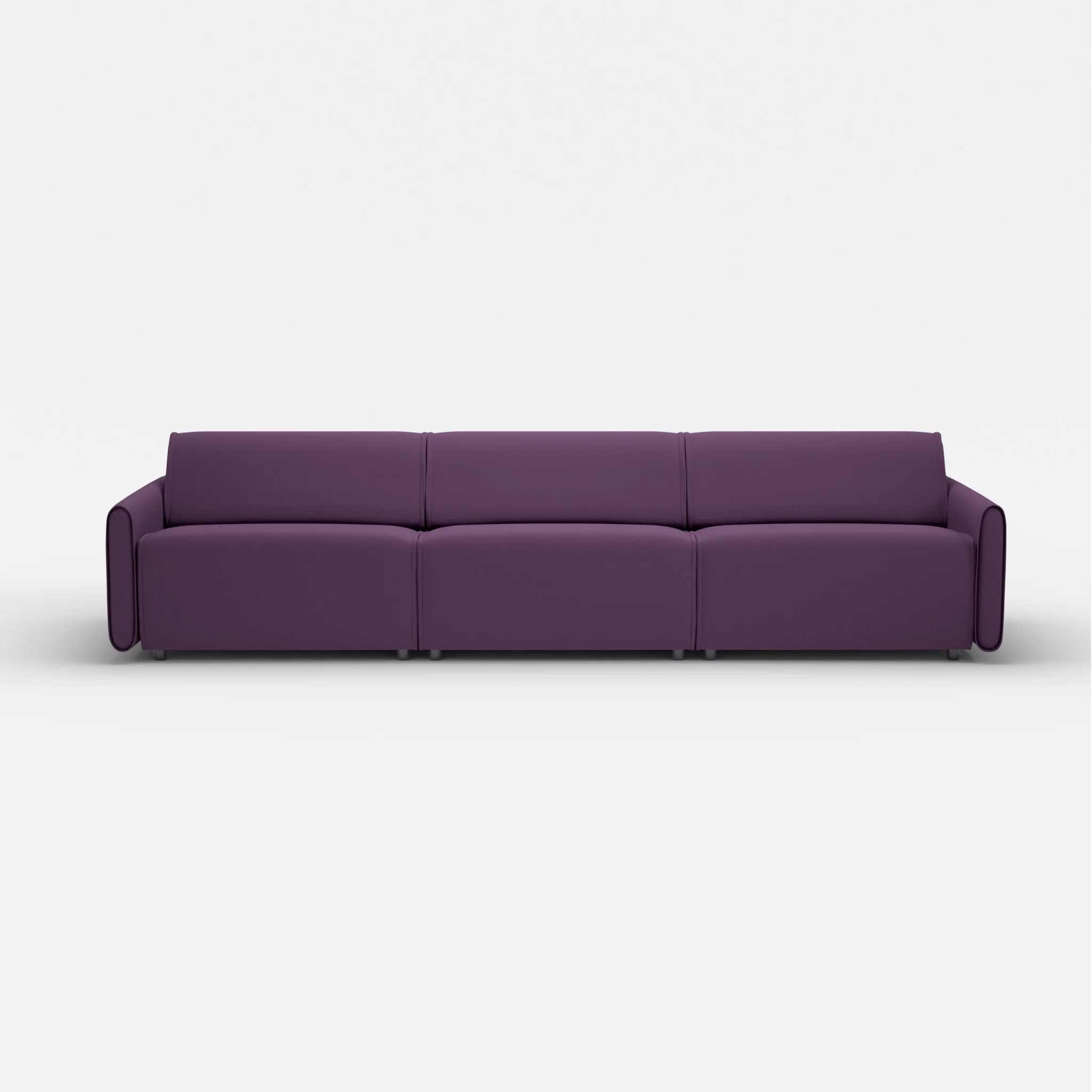 3 Sitzer Sofa Belleform mit schmaler Armlehne 4 novumprune in Violett von vorne