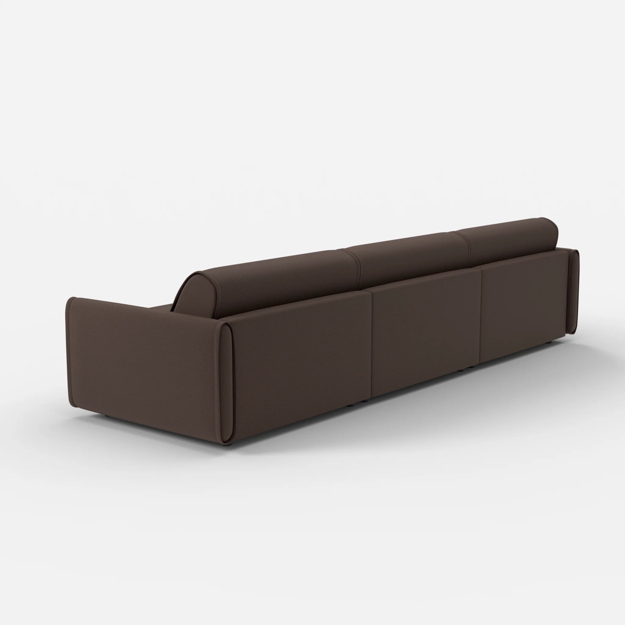 3 Sitzer Sofa Belleform mit schmaler Armlehne 4 novumrosewood in Dunkelbraun von hinten
