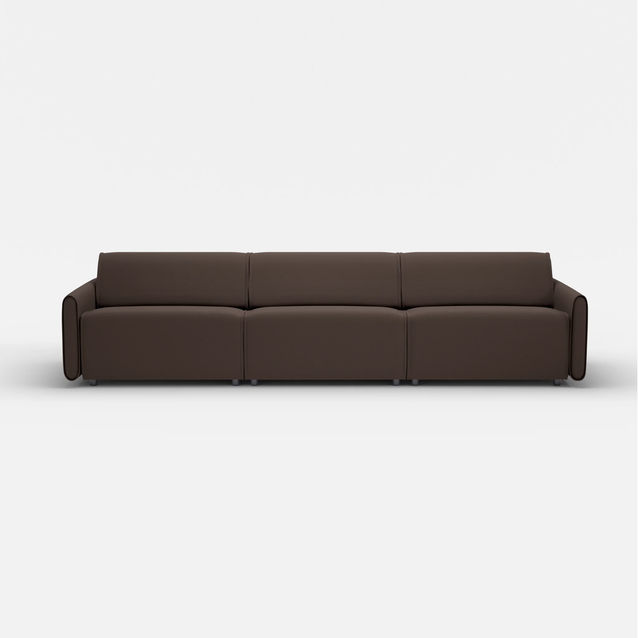 3 Sitzer Sofa Belleform mit schmaler Armlehne 4 novumrosewood in Dunkelbraun von vorne