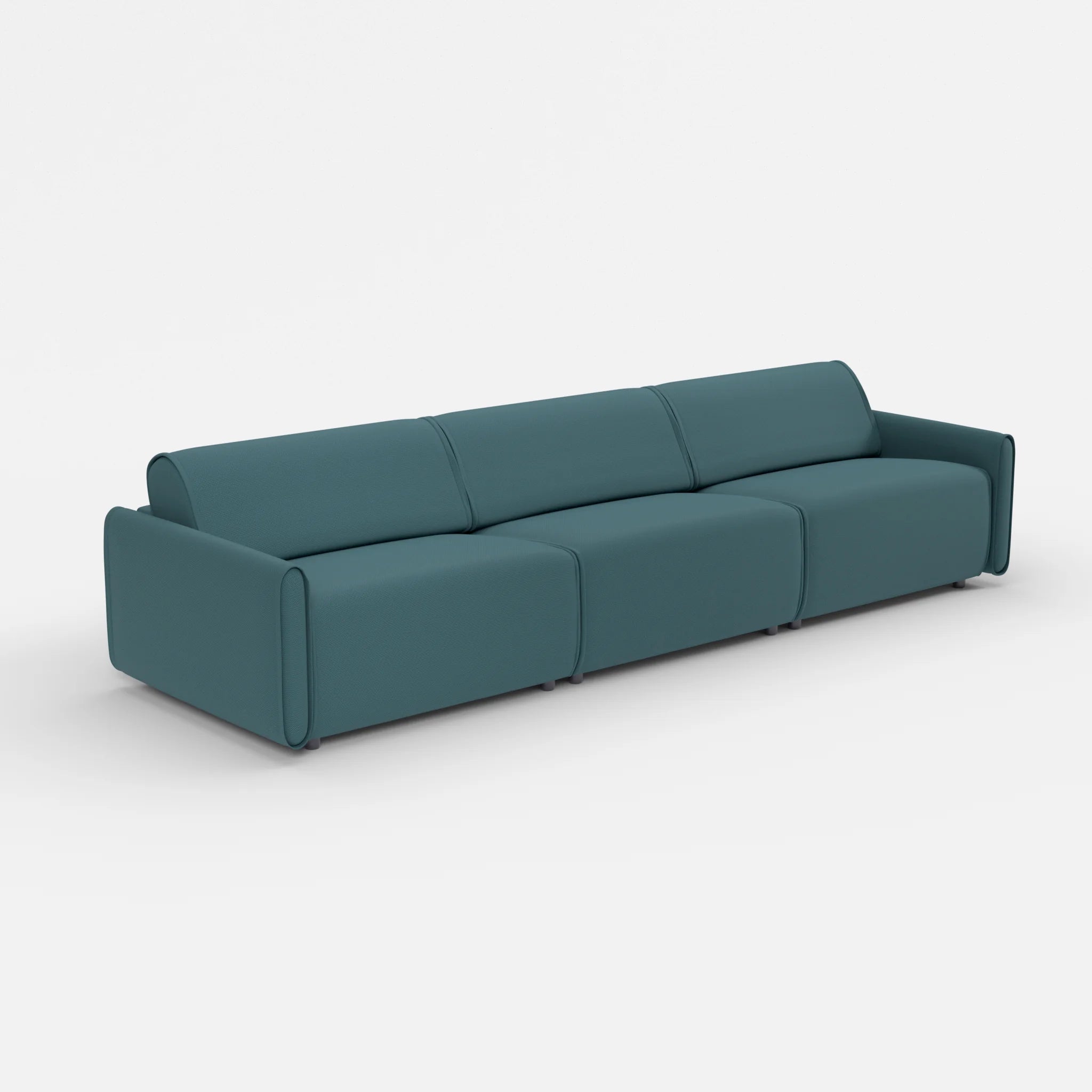 3 Sitzer Sofa Belleform mit schmaler Armlehne 4 novumsamoa in Dunkelblau von der Seite