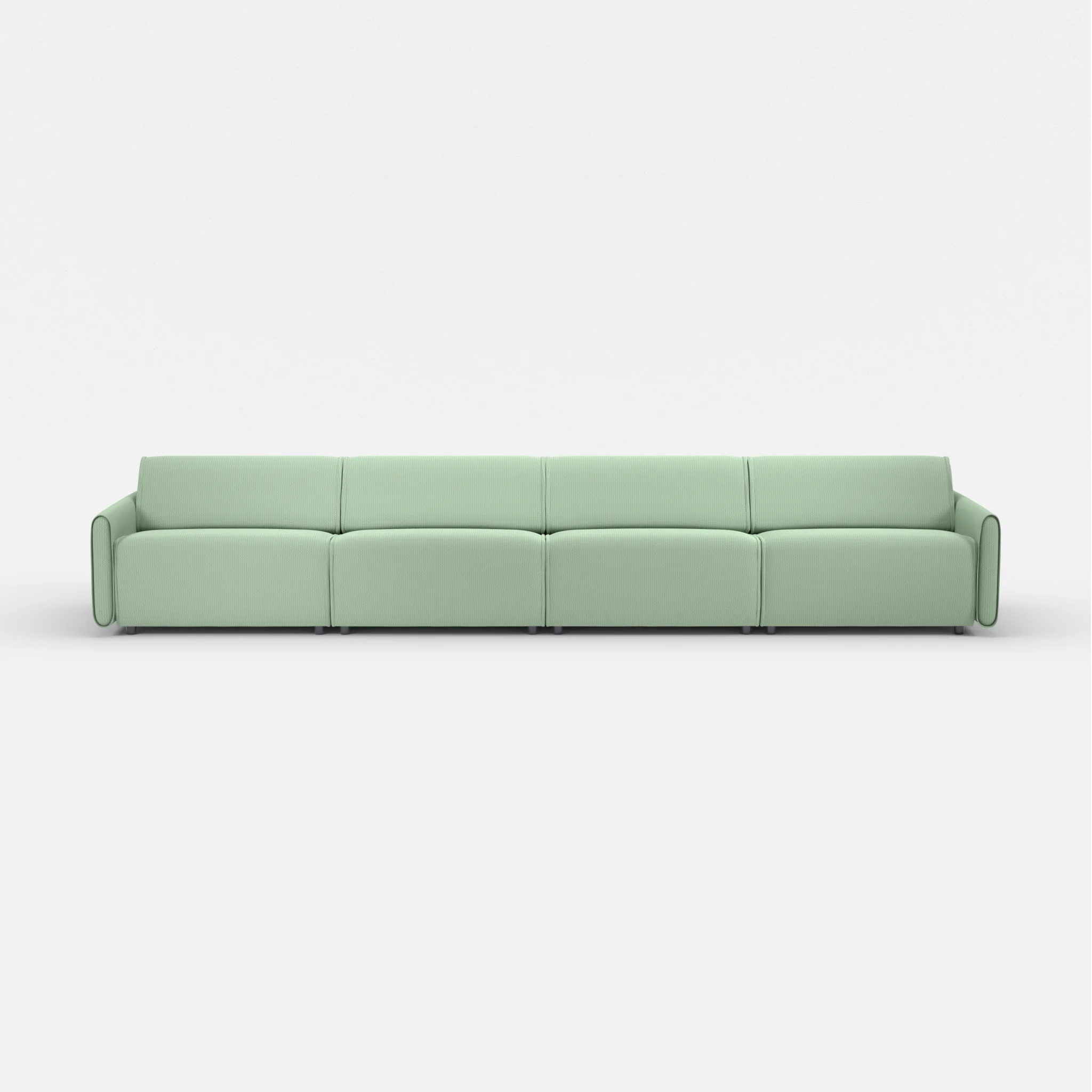 4 Sitzer Sofa Belleform mit schmaler Armlehne 4 credoaloe in Hellgrün von vorne
