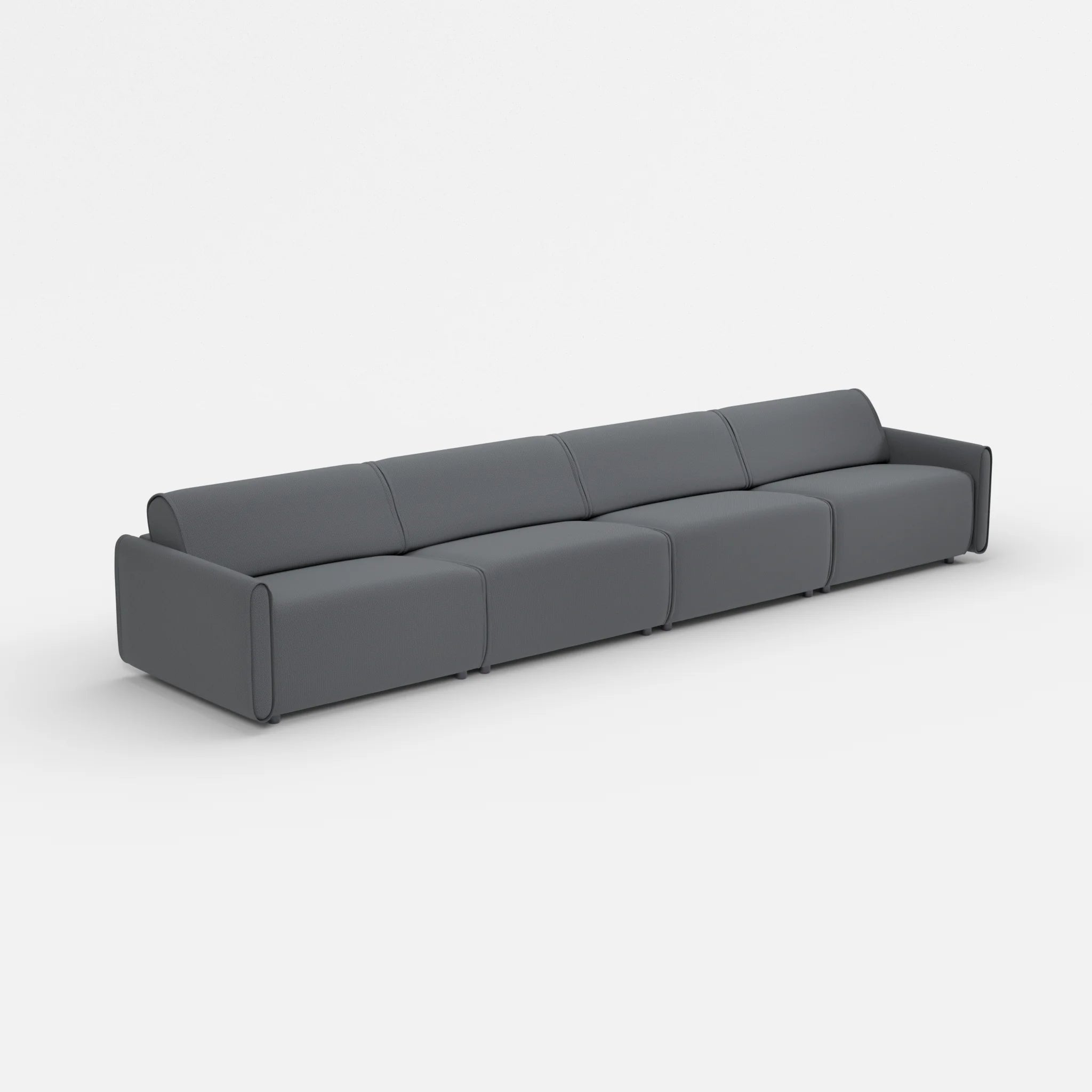 4 Sitzer Sofa Belleform mit schmaler Armlehne 4 credoasphalt in Anthrazit von der Seite
