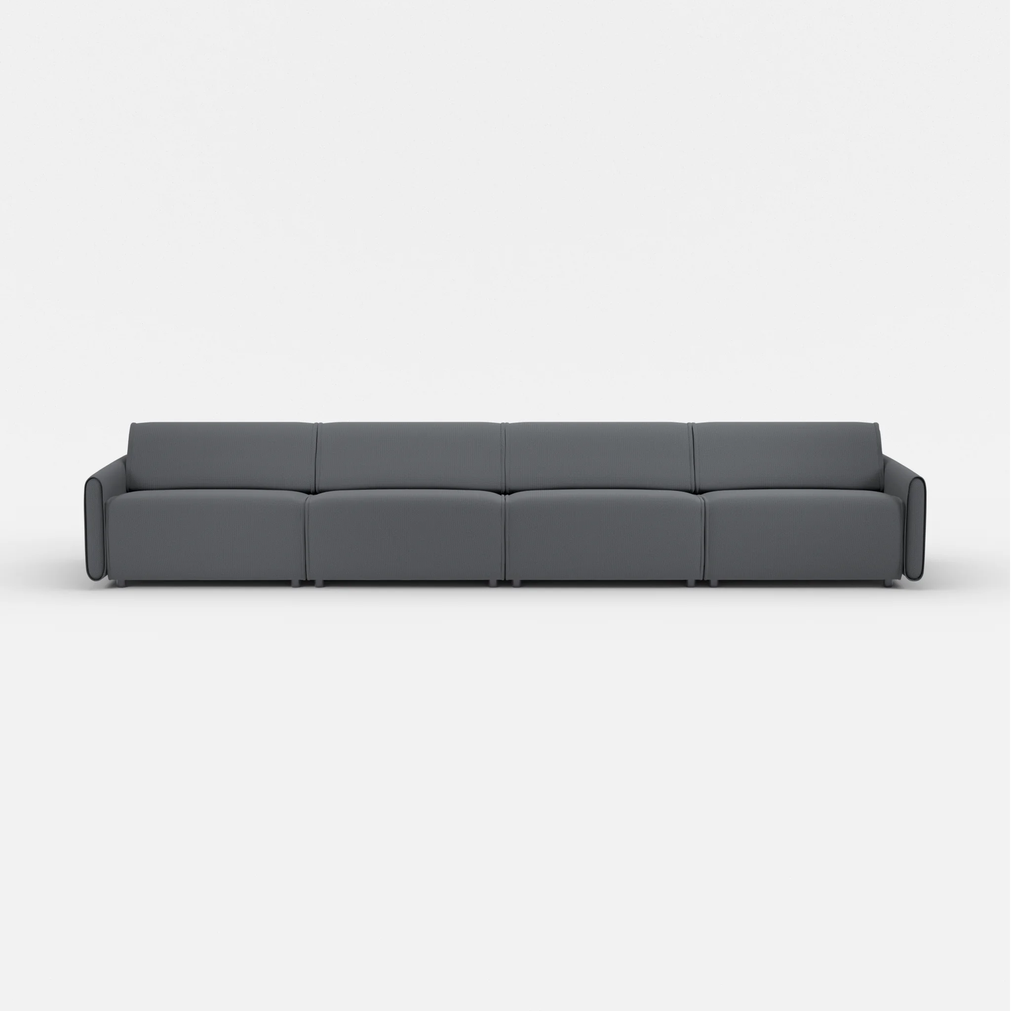 4 Sitzer Sofa Belleform mit schmaler Armlehne 4 credoasphalt in Anthrazit von vorne