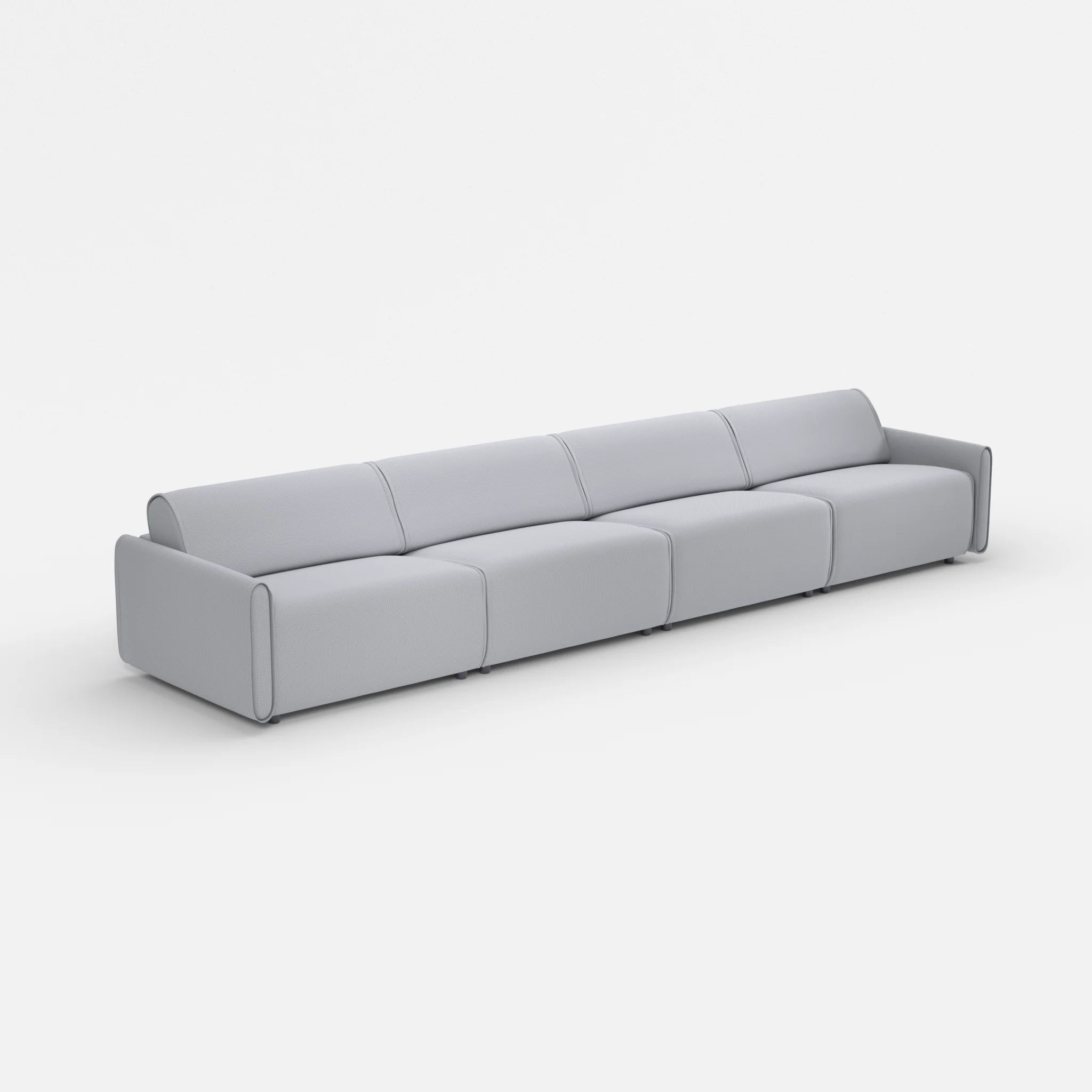 4 Sitzer Sofa Belleform mit schmaler Armlehne 4 credochalk in Hellgrau von der Seite