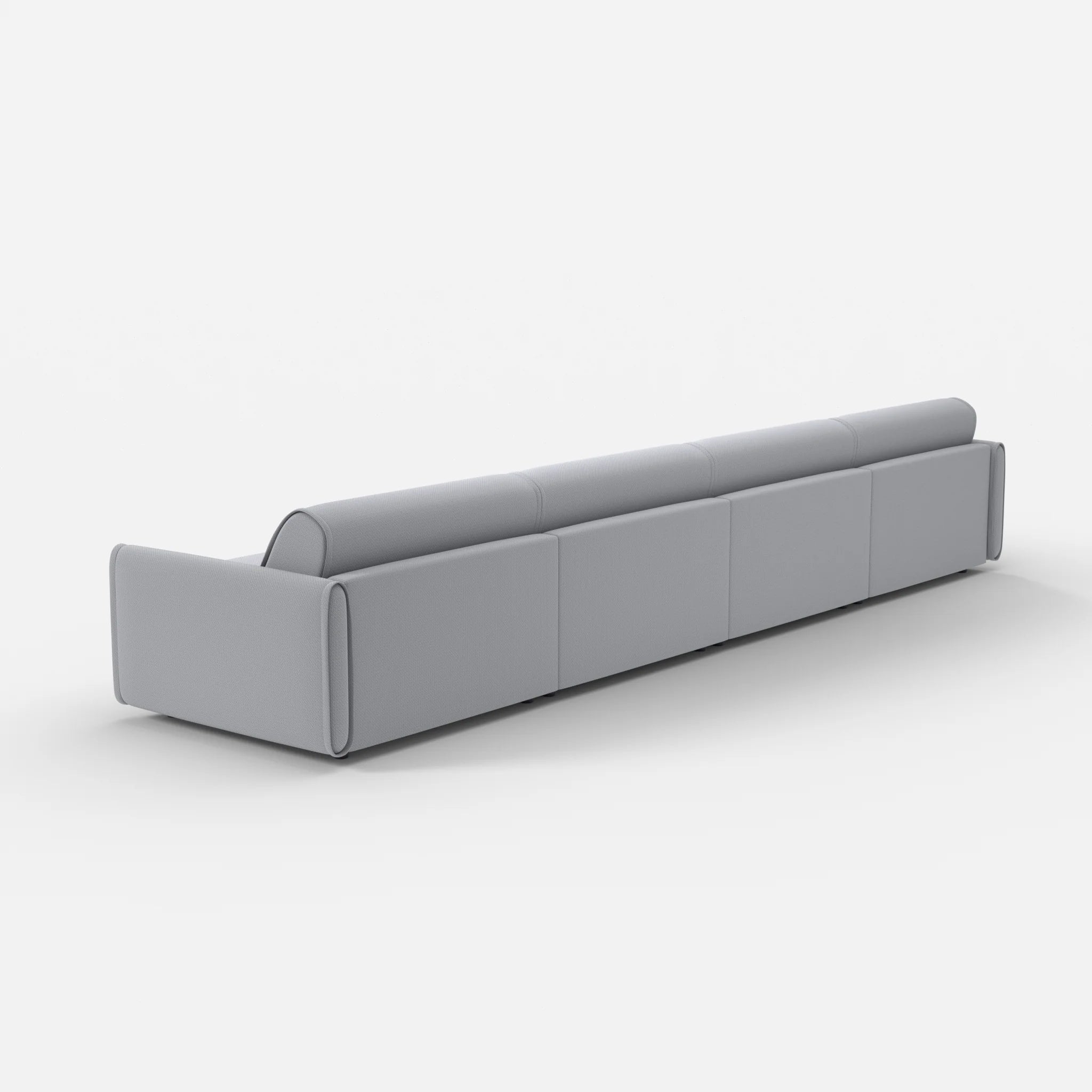 4 Sitzer Sofa Belleform mit schmaler Armlehne 4 credochalk in Hellgrau von hinten