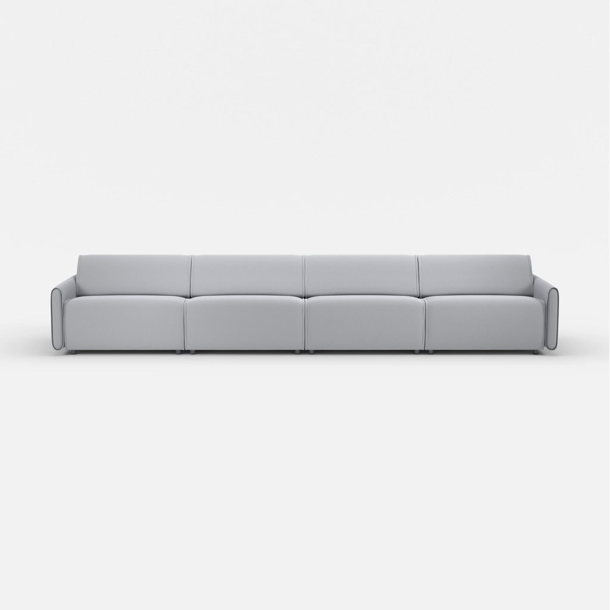 4 Sitzer Sofa Belleform mit schmaler Armlehne 4 credochalk in Hellgrau von vorne