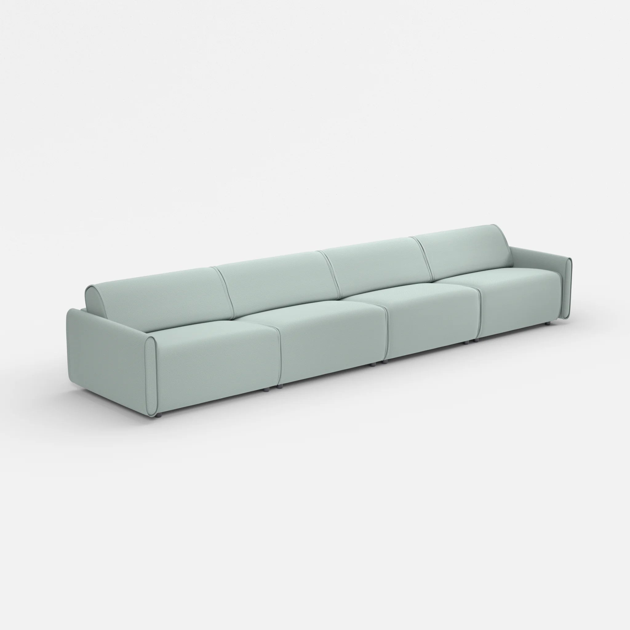 4 Sitzer Sofa Belleform mit schmaler Armlehne 4 credolake in Graublau von der Seite