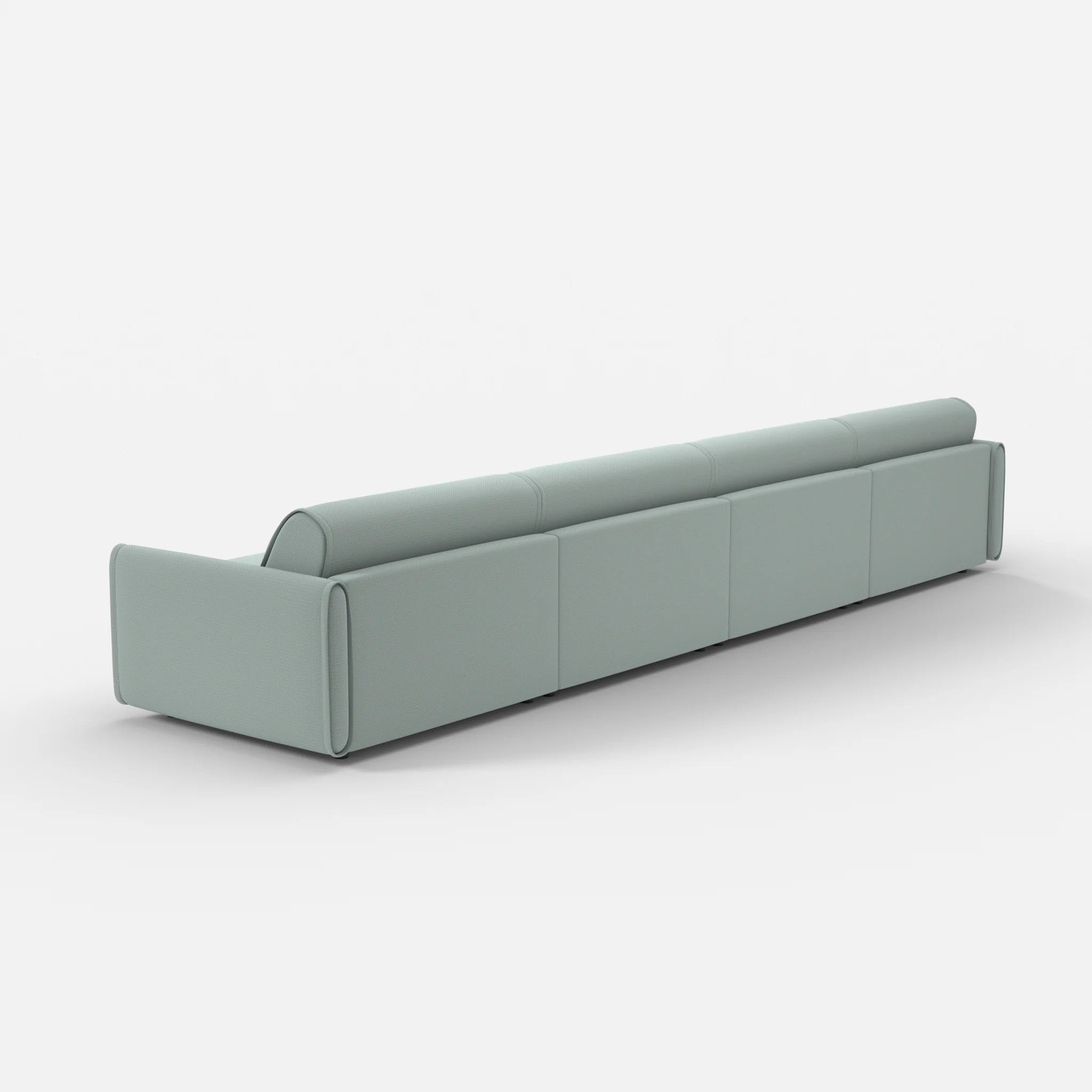 4 Sitzer Sofa Belleform mit schmaler Armlehne 4 credolake in Graublau von hinten