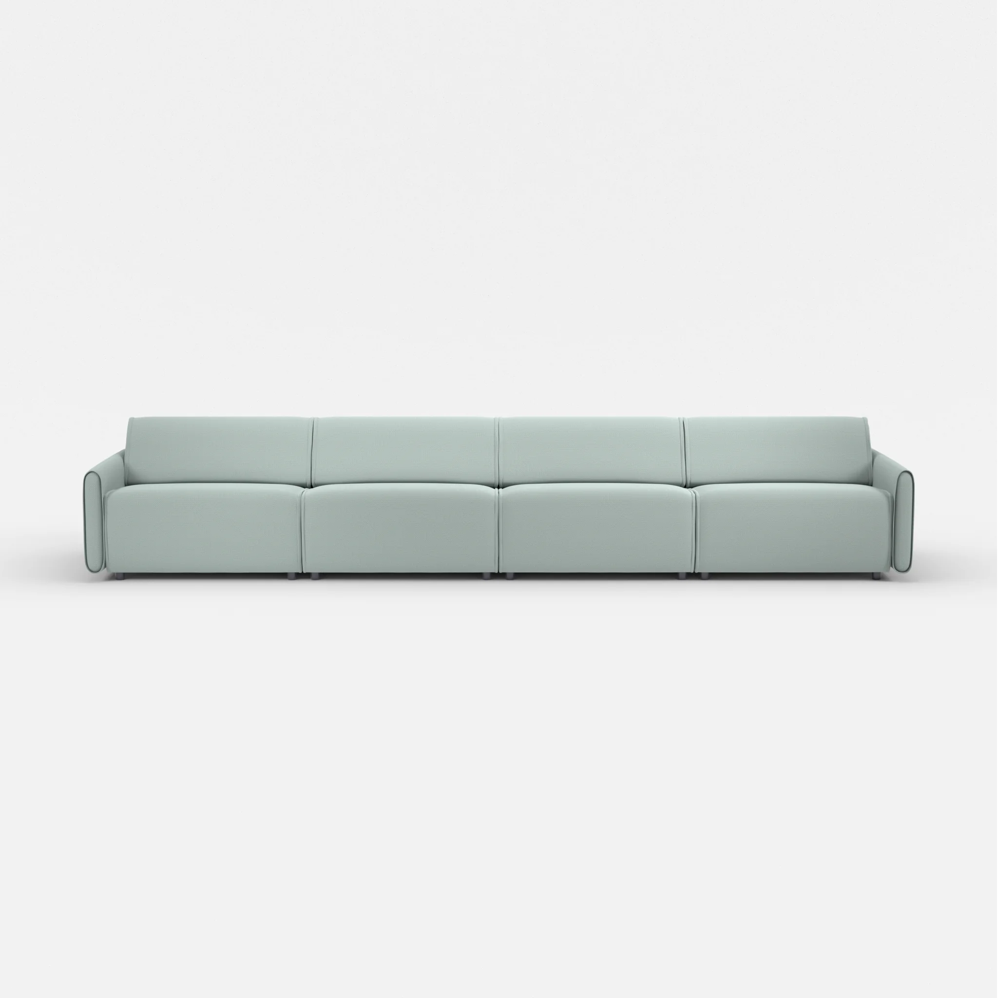 4 Sitzer Sofa Belleform mit schmaler Armlehne 4 credolake in Graublau von vorne