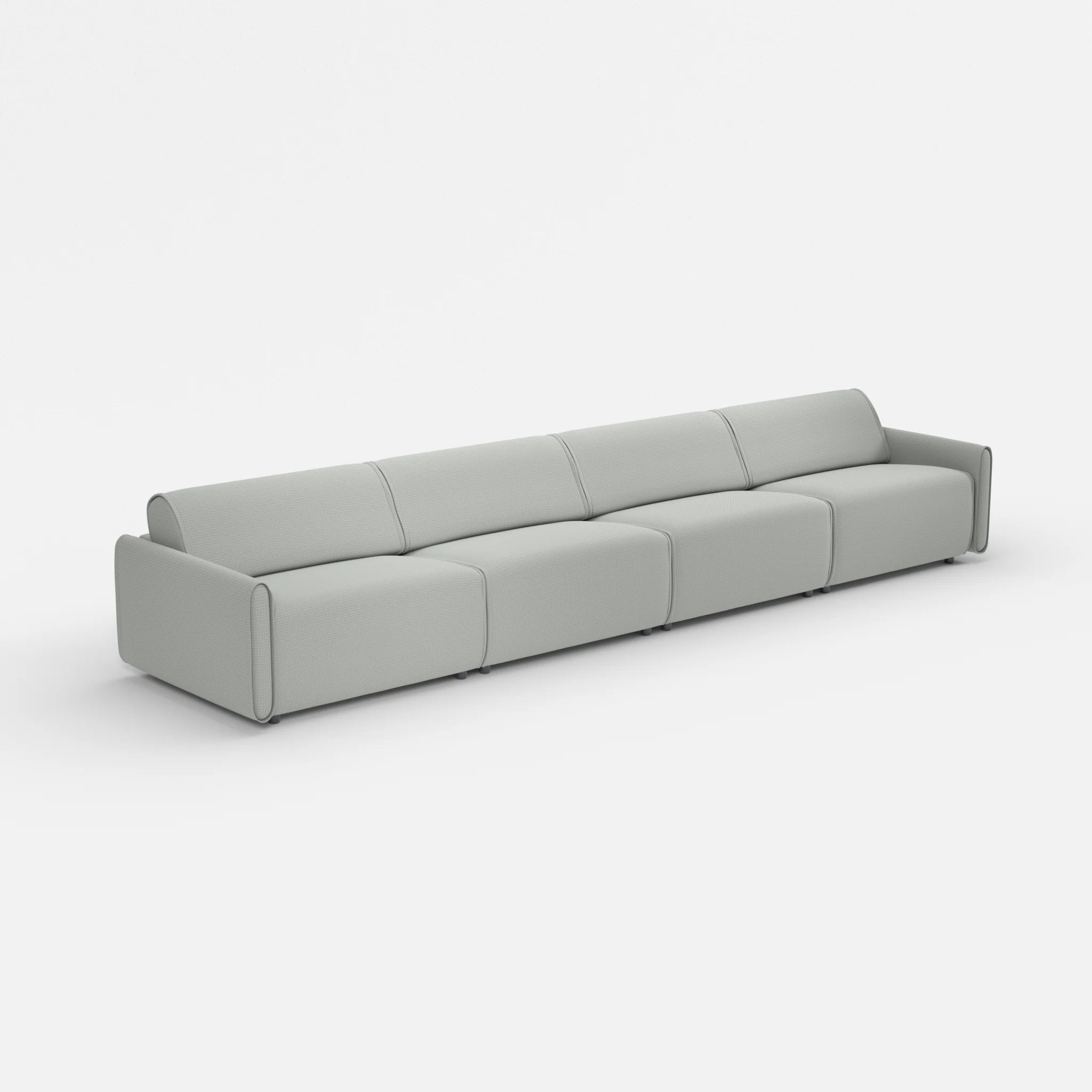 4 Sitzer Sofa Belleform mit schmaler Armlehne 4 credopepper in Dunkelgrau von der Seite