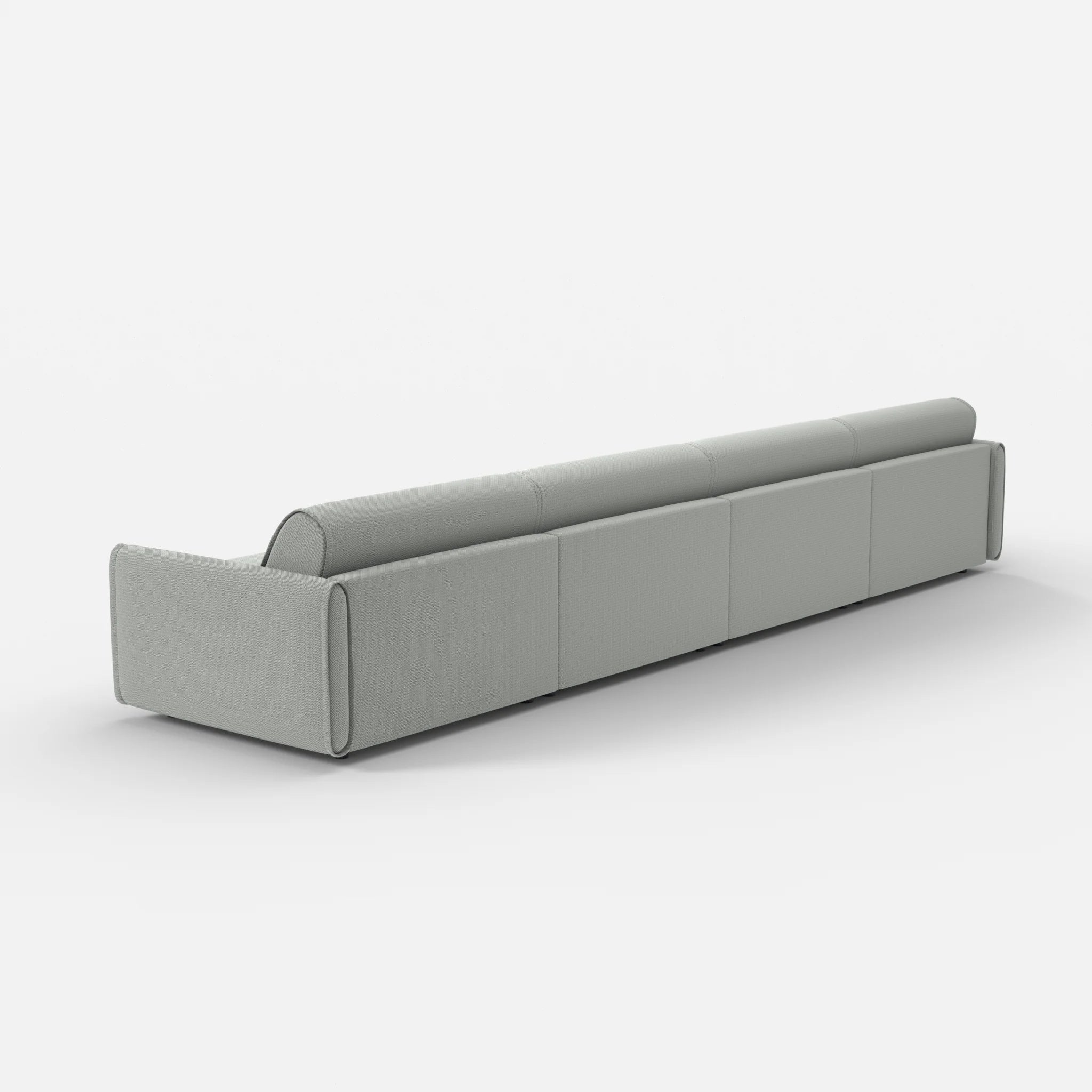 4 Sitzer Sofa Belleform mit schmaler Armlehne 4 credopepper in Dunkelgrau von hinten