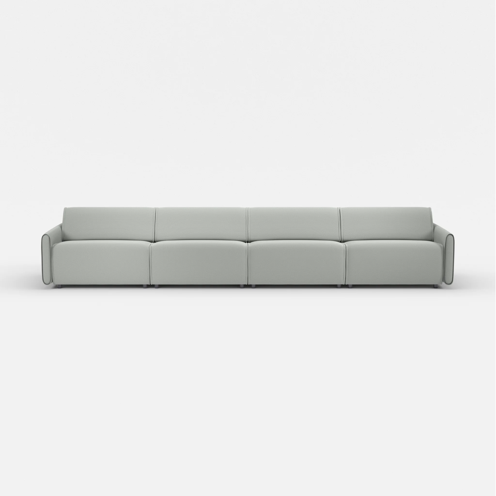 4 Sitzer Sofa Belleform mit schmaler Armlehne 4 credopepper in Dunkelgrau von vorne
