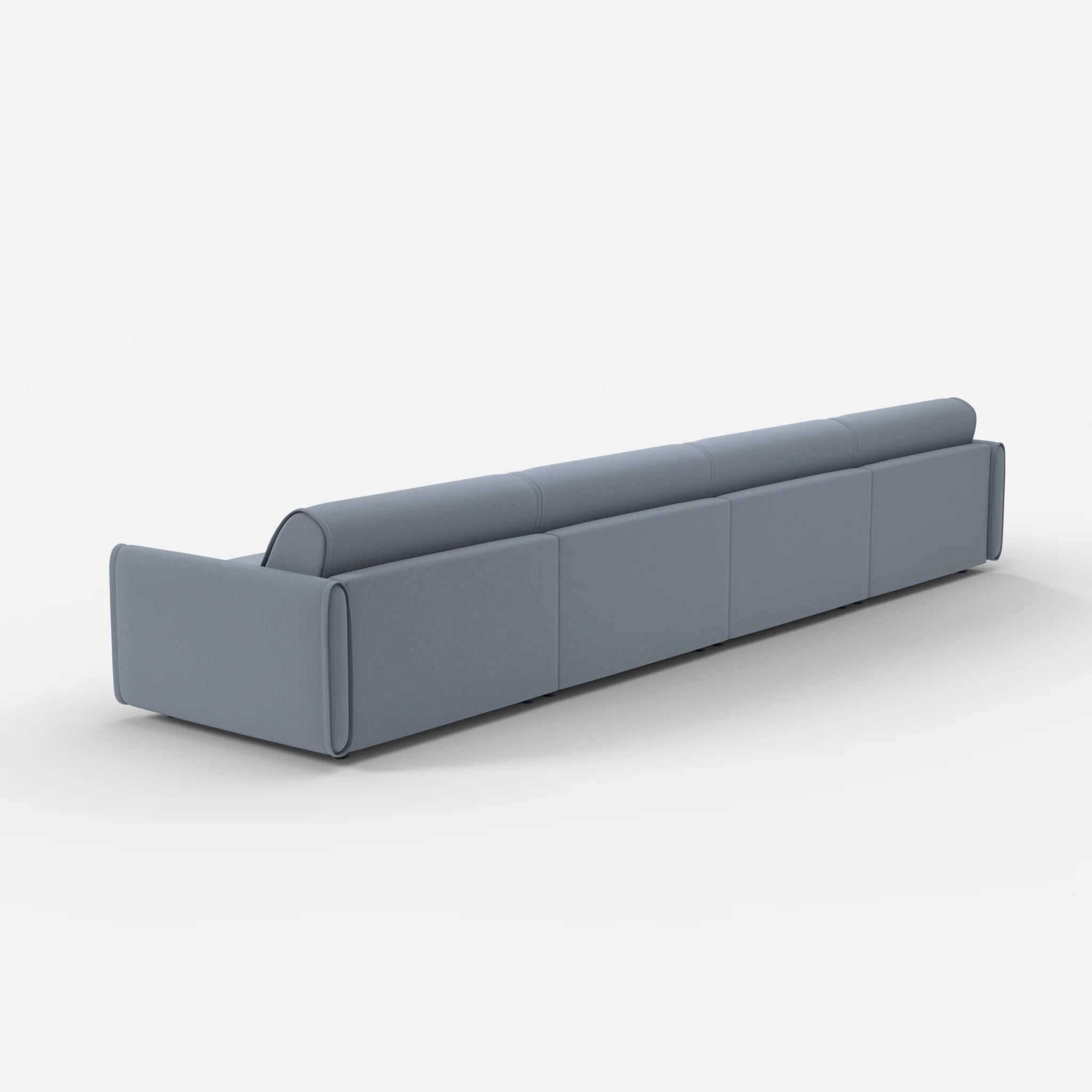 4 Sitzer Sofa Belleform mit schmaler Armlehne 4 credosea in Blau von hinten