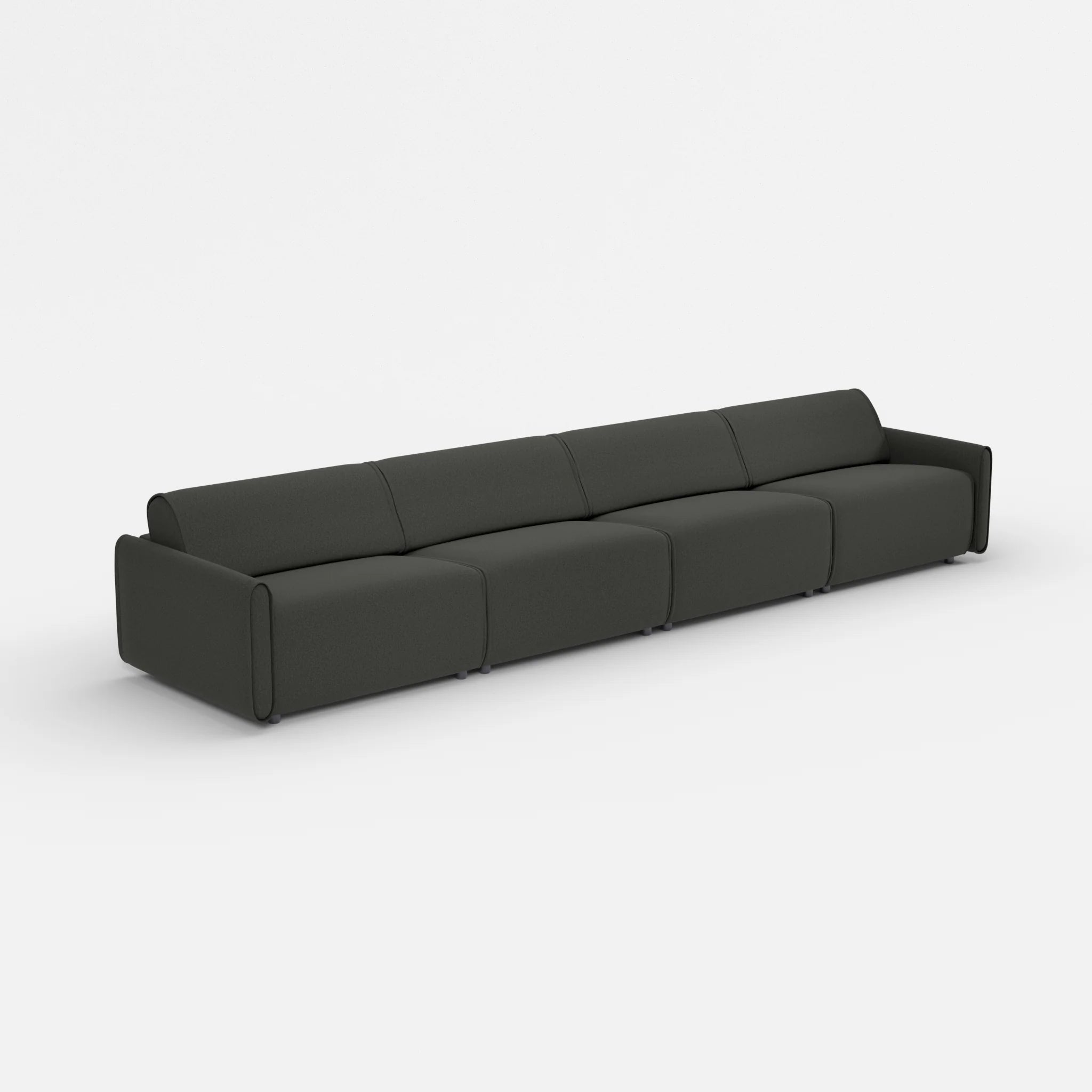 4 Sitzer Sofa Belleform mit schmaler Armlehne 4 dama0002 in Anthrazit von der Seite