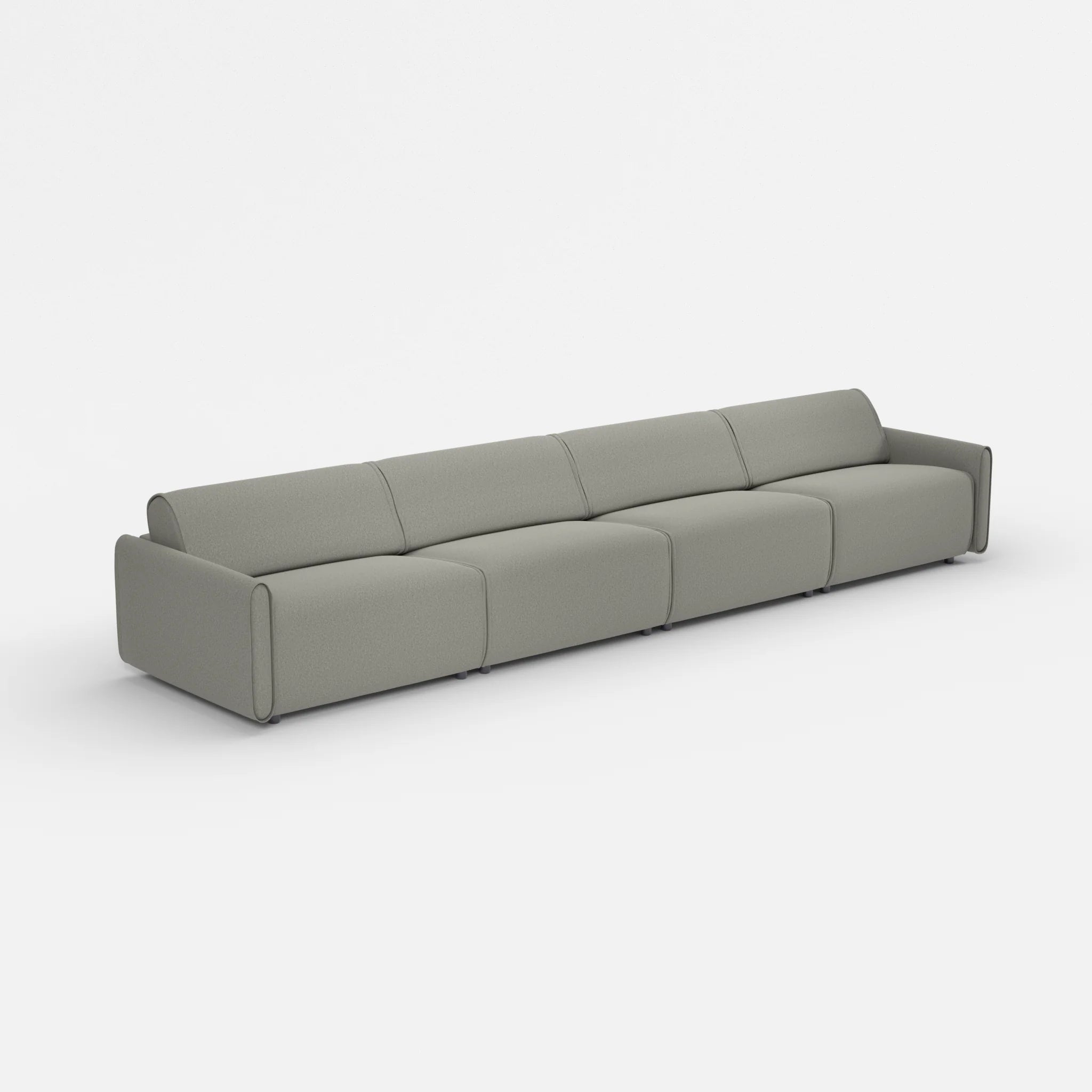 4 Sitzer Sofa Belleform mit schmaler Armlehne 4 dama0003 in Mittelgrau von der Seite
