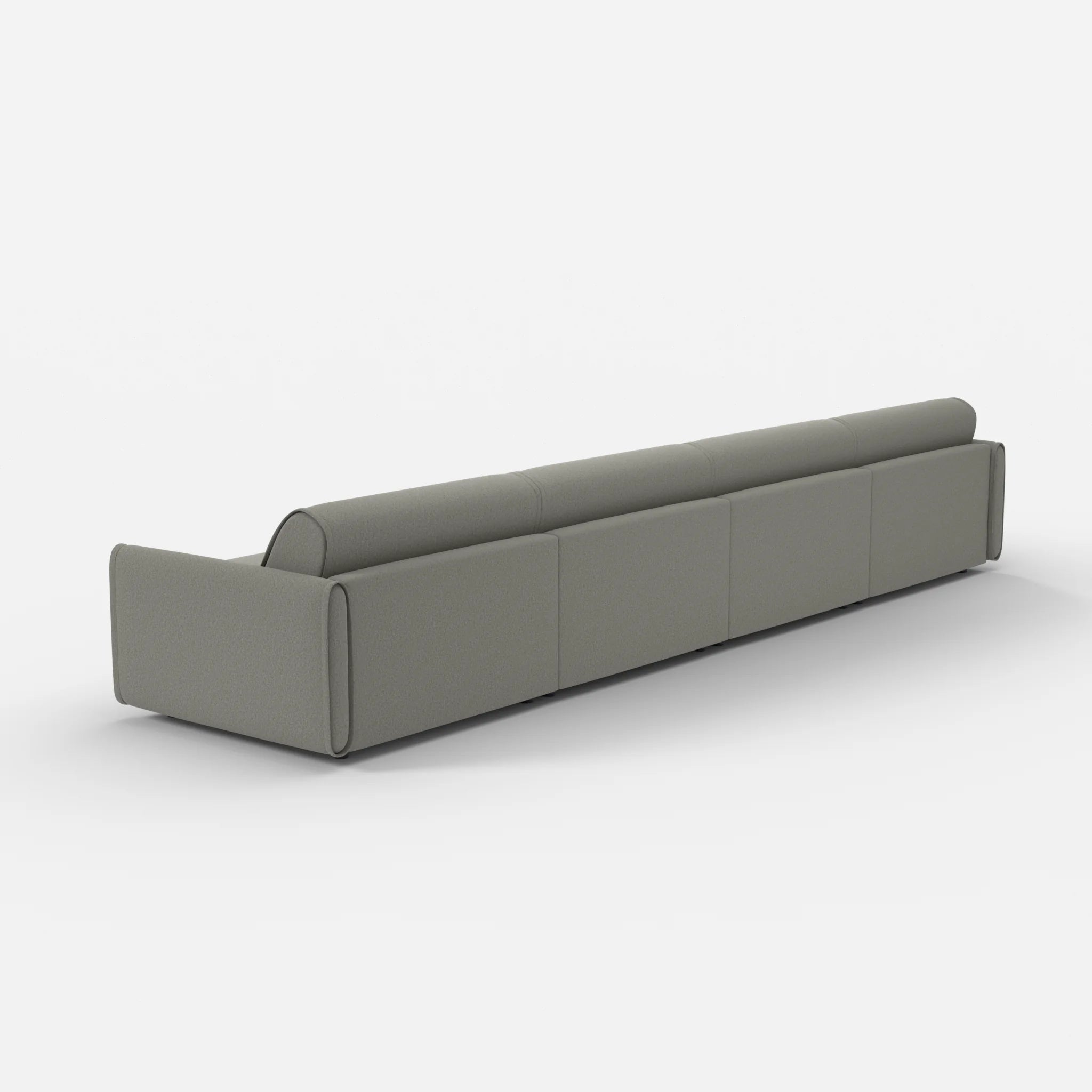 4 Sitzer Sofa Belleform mit schmaler Armlehne 4 dama0003 in Mittelgrau von hinten