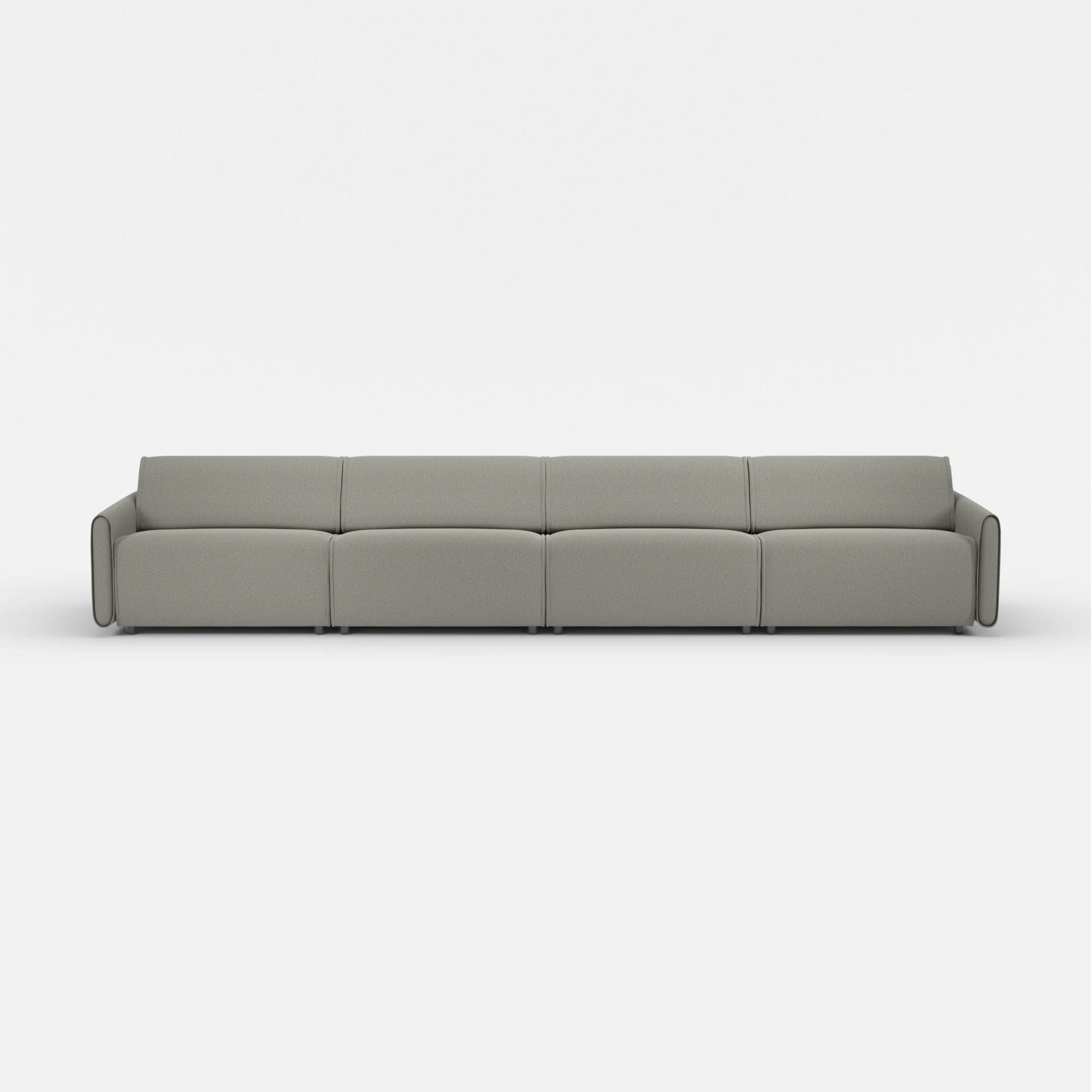 4 Sitzer Sofa Belleform mit schmaler Armlehne 4 dama0003 in Mittelgrau von vorne