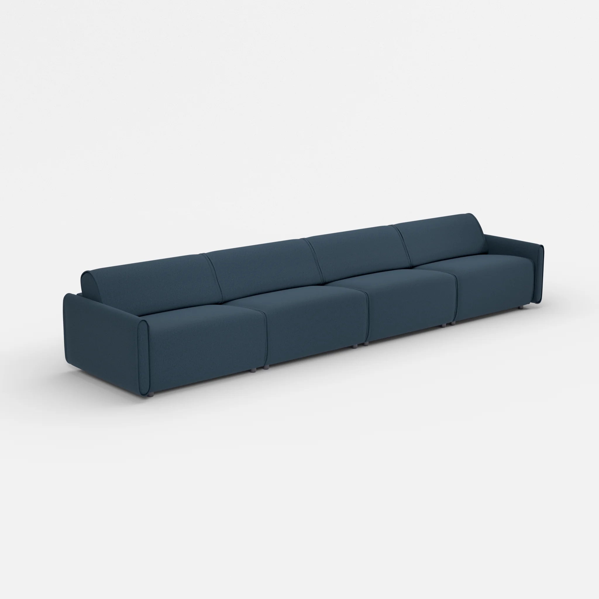 4 Sitzer Sofa Belleform mit schmaler Armlehne 4 dama0014 in Dunkelblau von der Seite