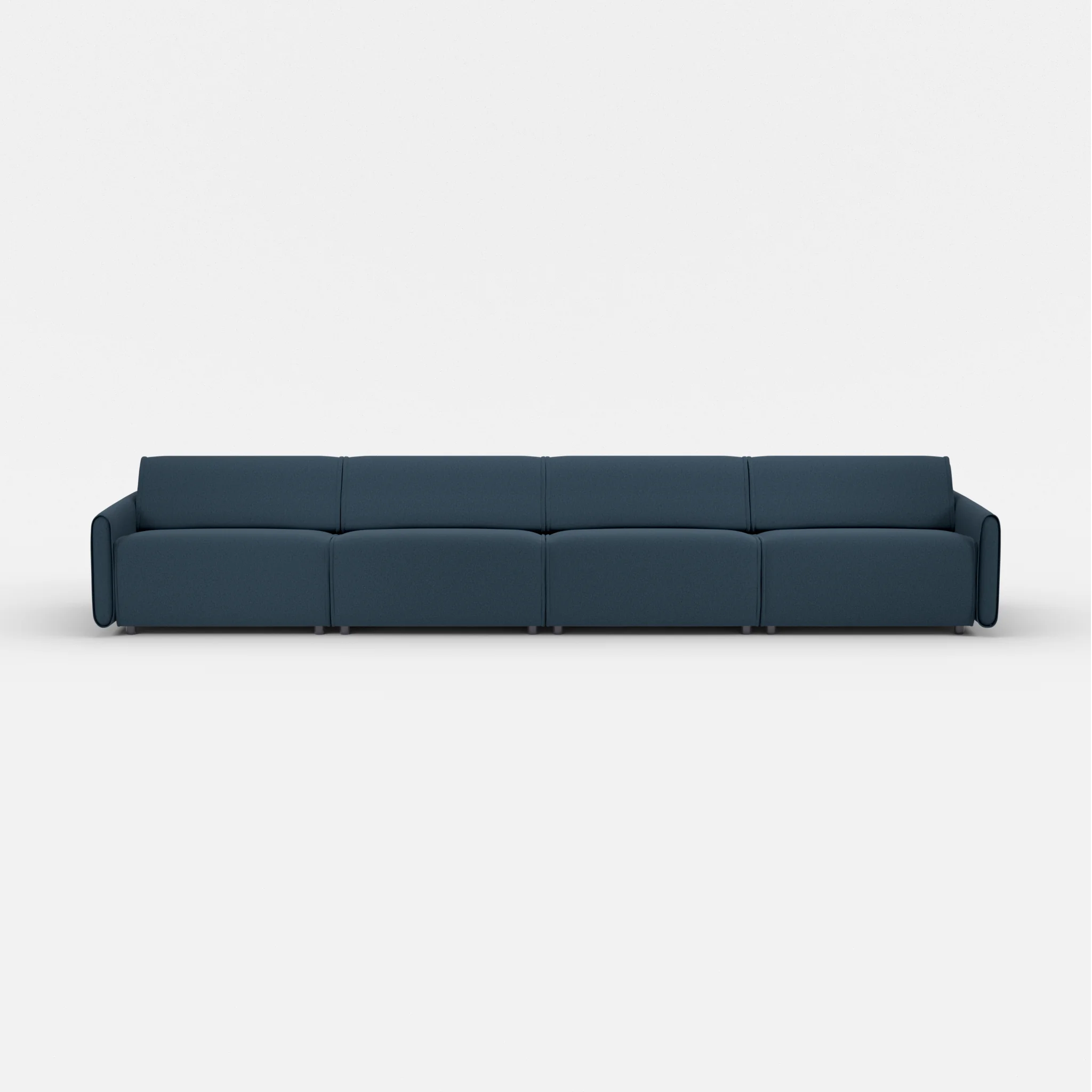 4 Sitzer Sofa Belleform mit schmaler Armlehne 4 dama0014 in Dunkelblau von vorne
