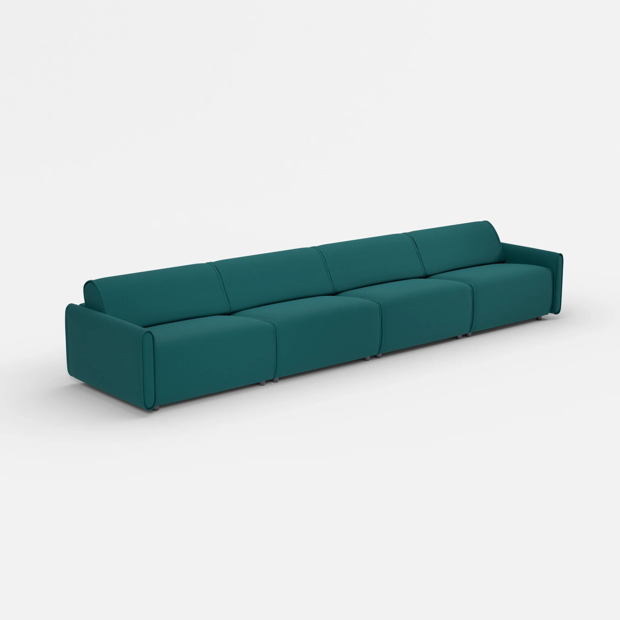 4 Sitzer Sofa Belleform mit schmaler Armlehne 4 dama0018 in Türkis von der Seite