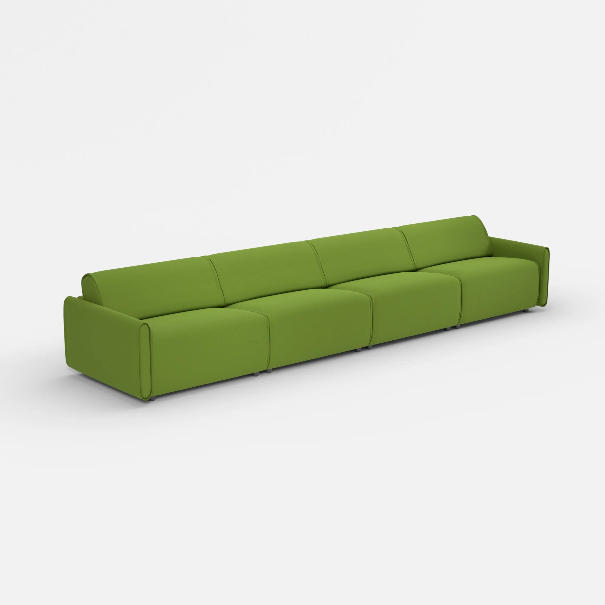 4 Sitzer Sofa Belleform mit schmaler Armlehne 4 dama0027 in Grün von der Seite