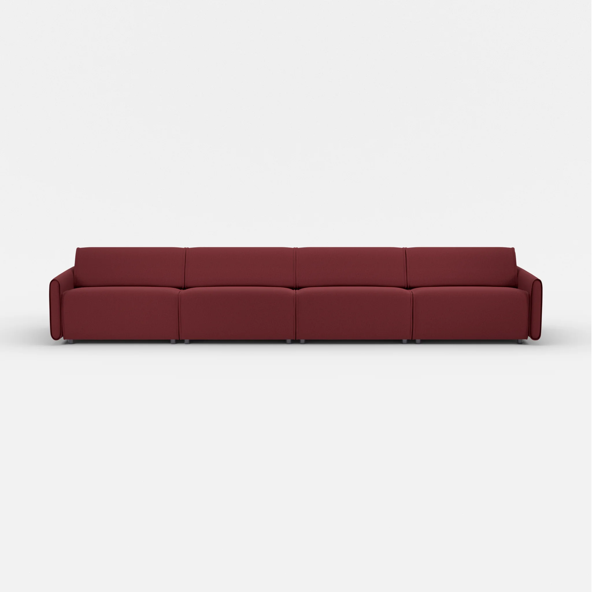4 Sitzer Sofa Belleform mit schmaler Armlehne 4 dama0034 in Bordeaux von vorne