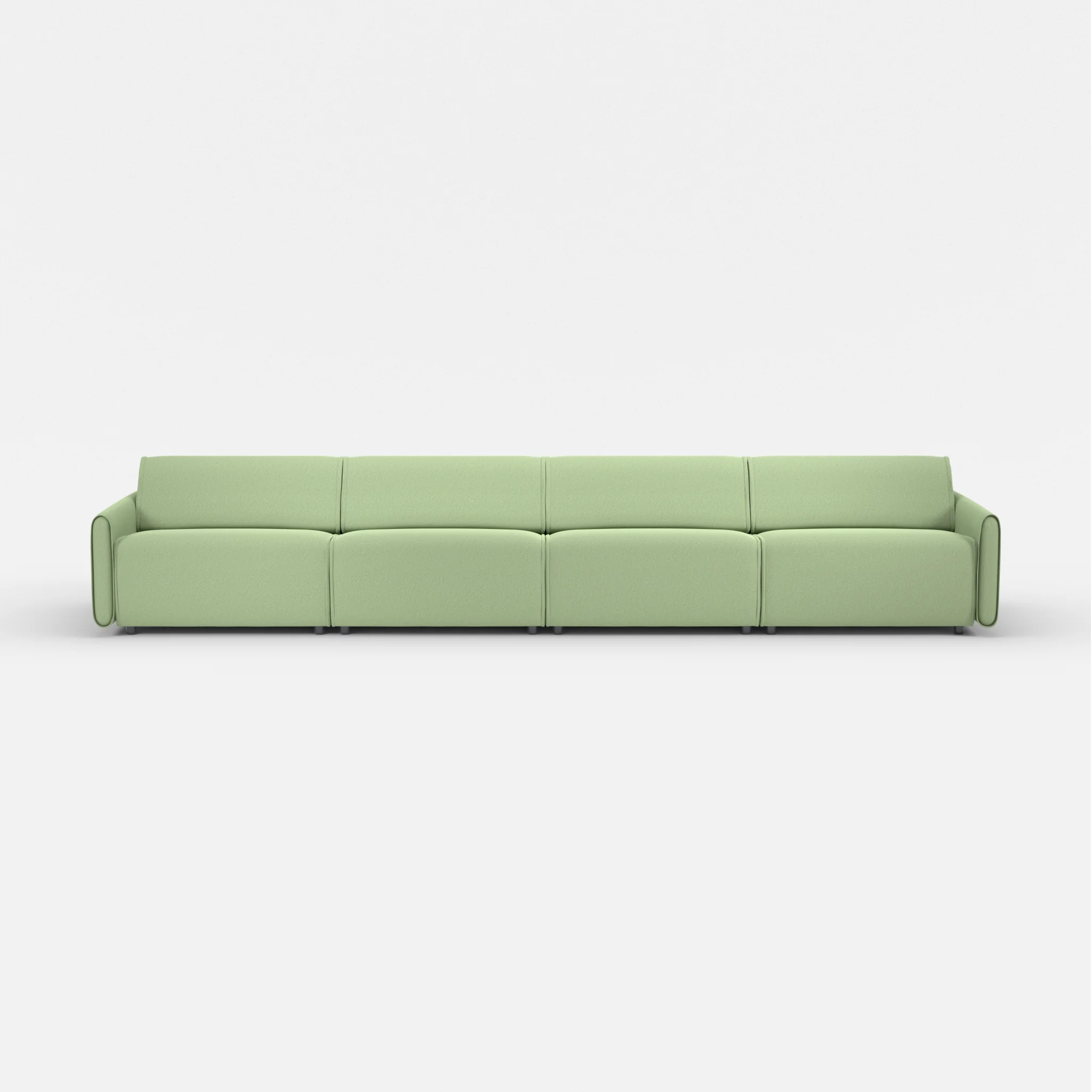4 Sitzer Sofa Belleform mit schmaler Armlehne 4 dama0042 in Hellgrün von vorne