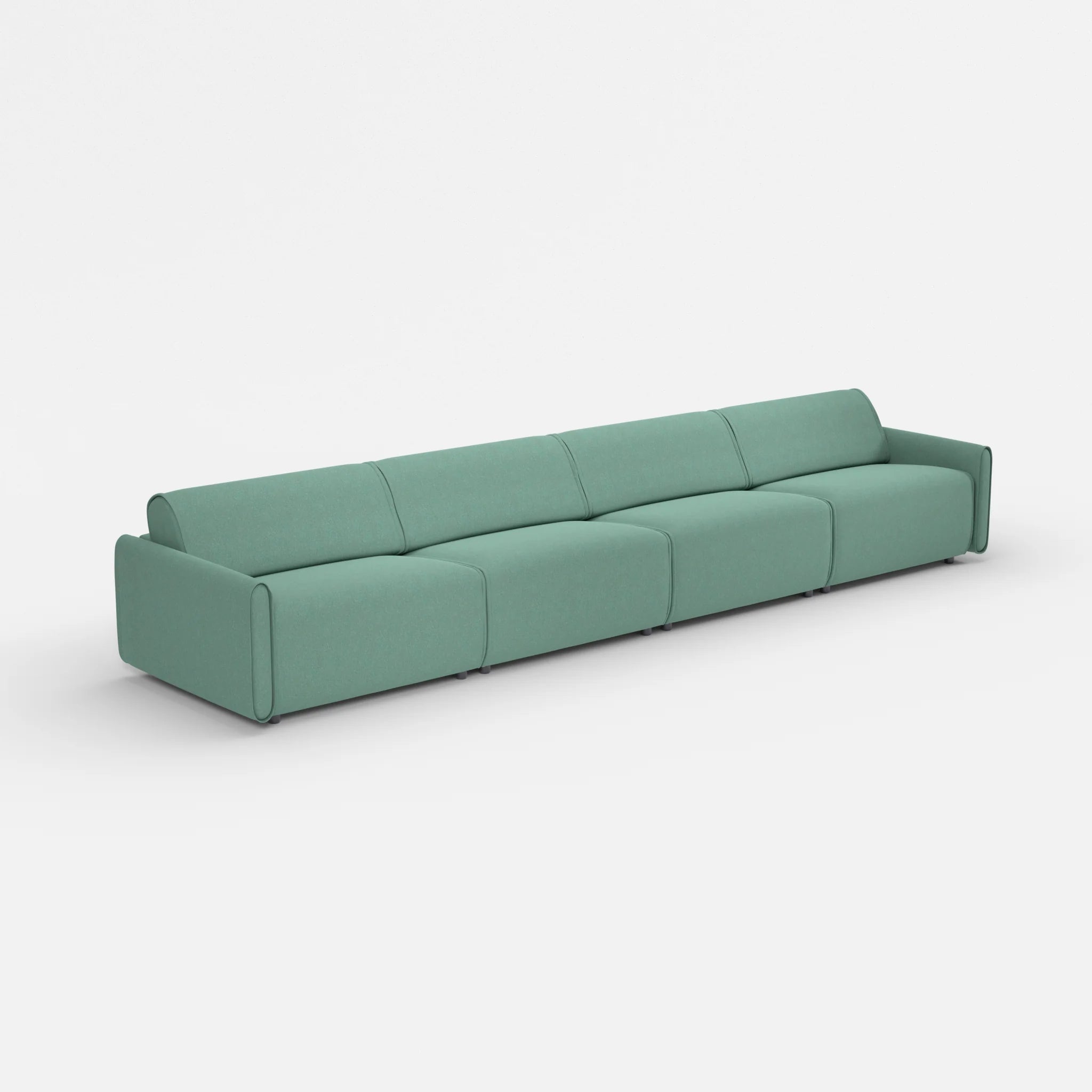4 Sitzer Sofa Belleform mit schmaler Armlehne 4 dama0045 in Türkis von der Seite