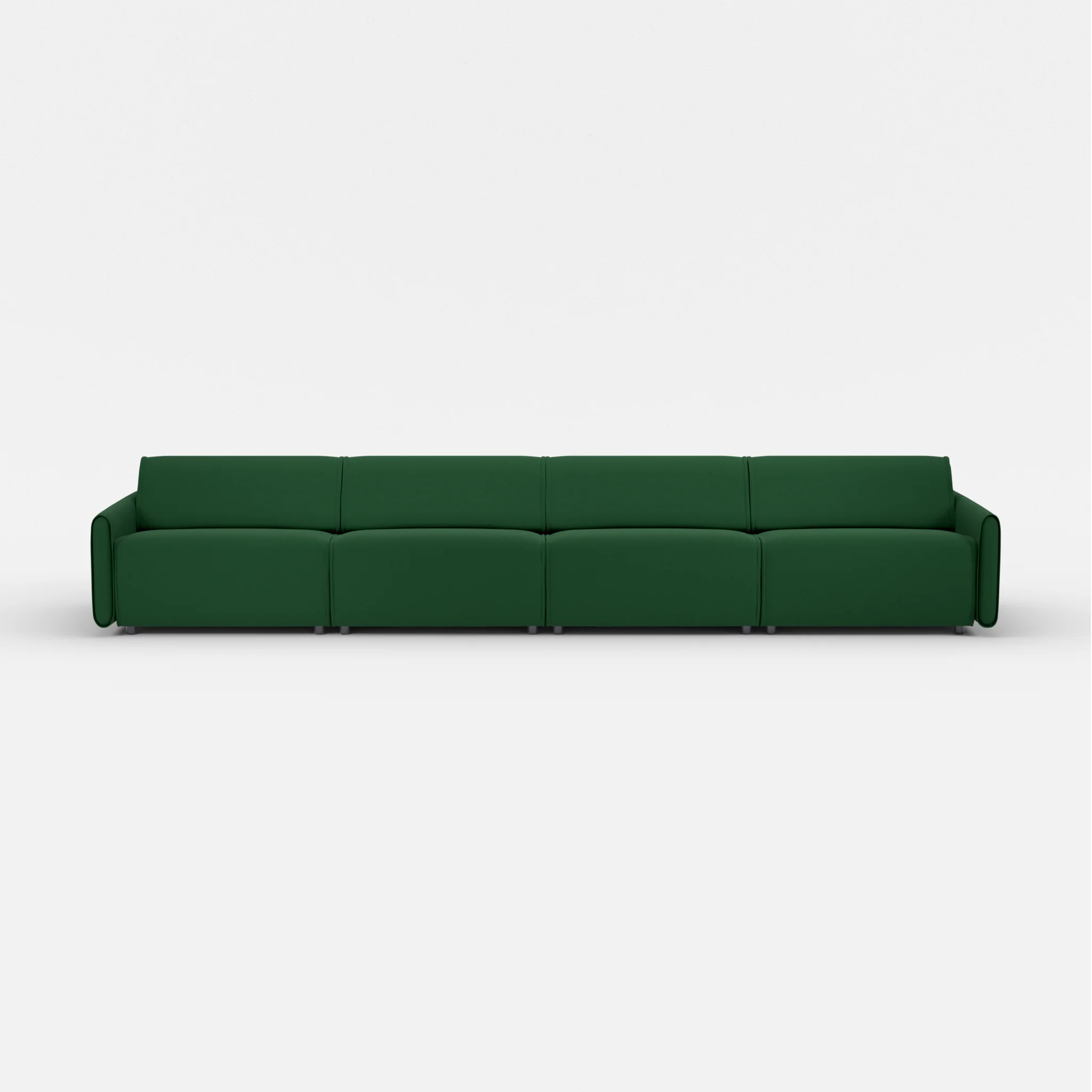 4 Sitzer Sofa Belleform mit schmaler Armlehne 4 dama0052 in Dunkelgrün von vorne