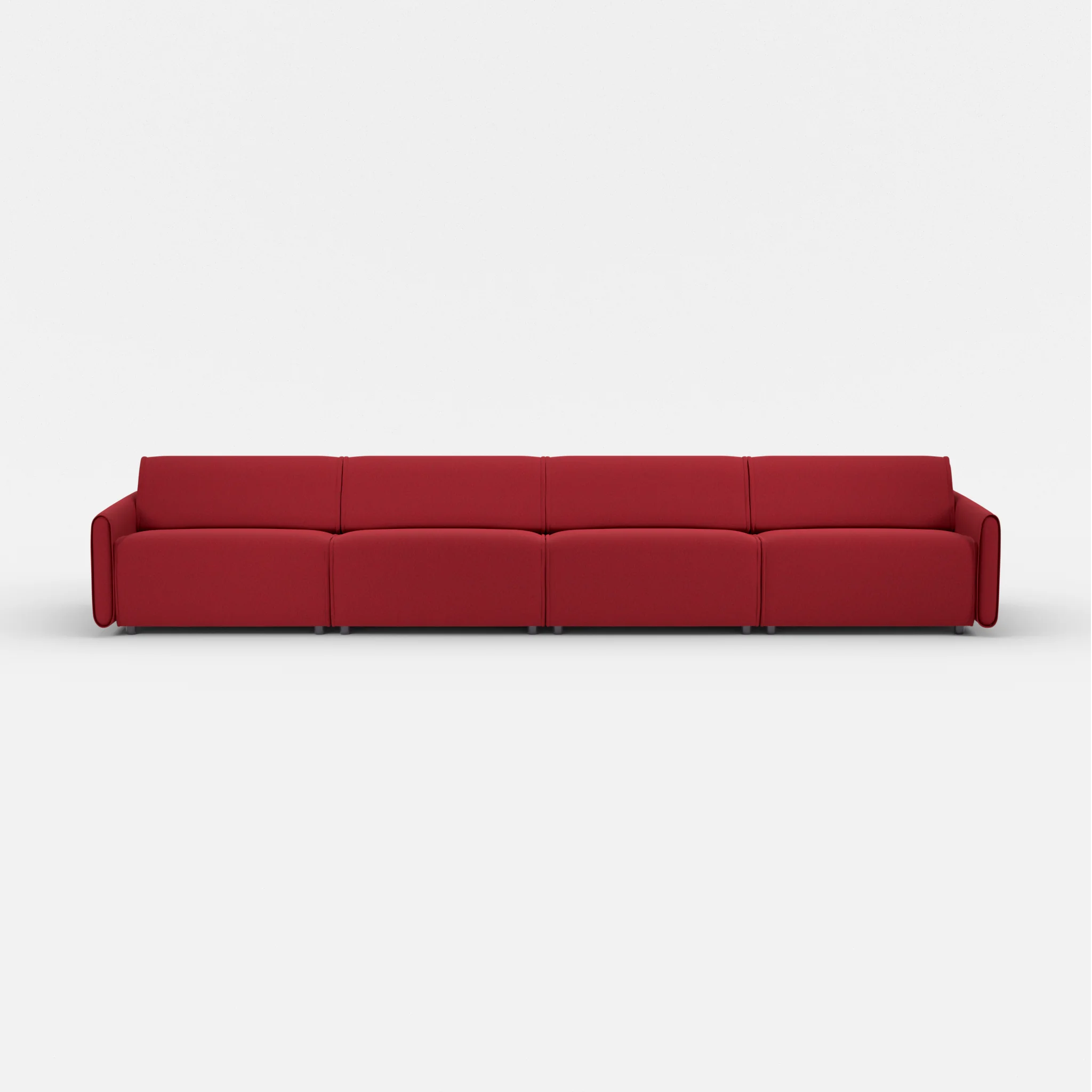 4 Sitzer Sofa Belleform mit schmaler Armlehne 4 dama0053 in Rot von vorne