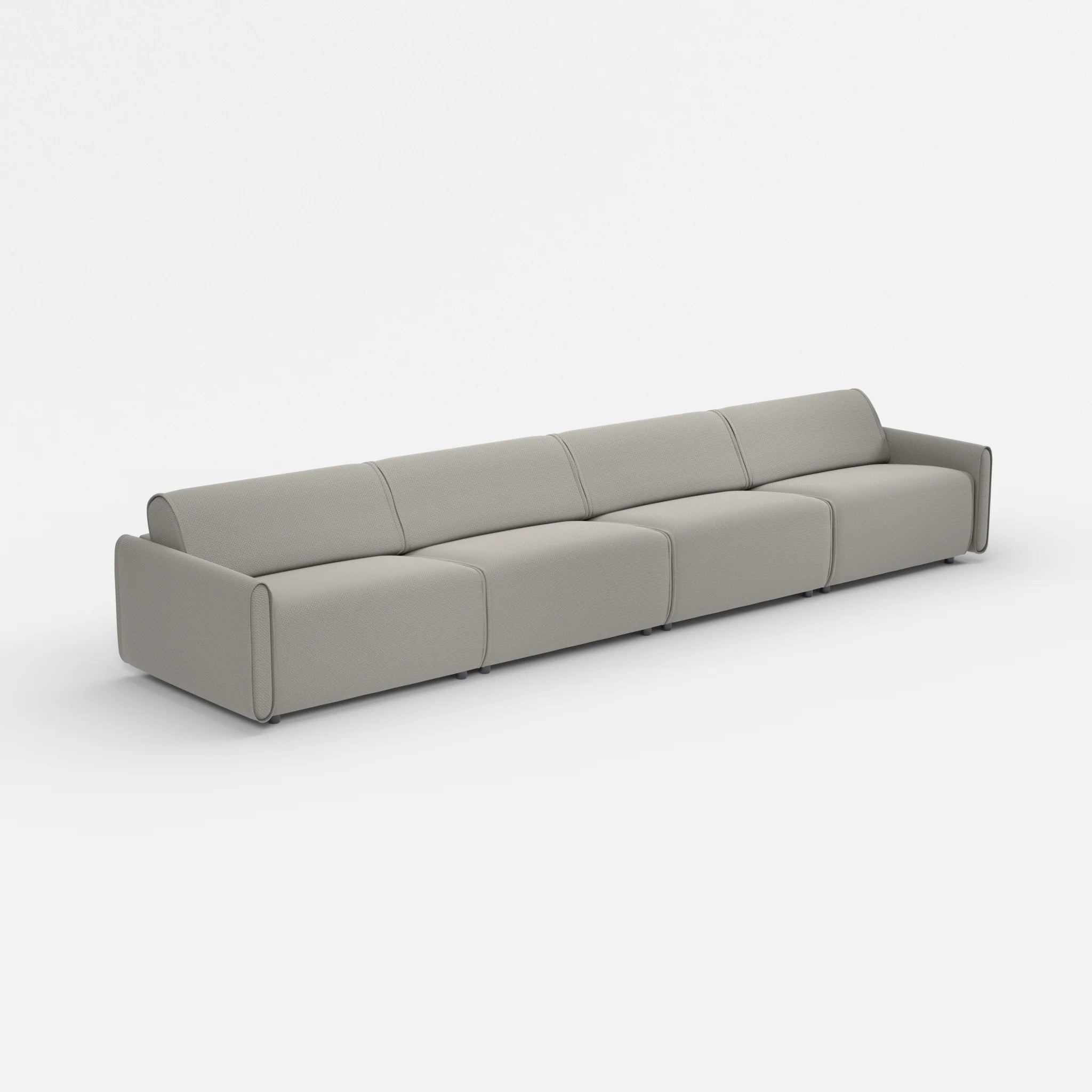 4 Sitzer Sofa Belleform mit schmaler Armlehne 4 nabucco1003 in Hellgrau von der Seite
