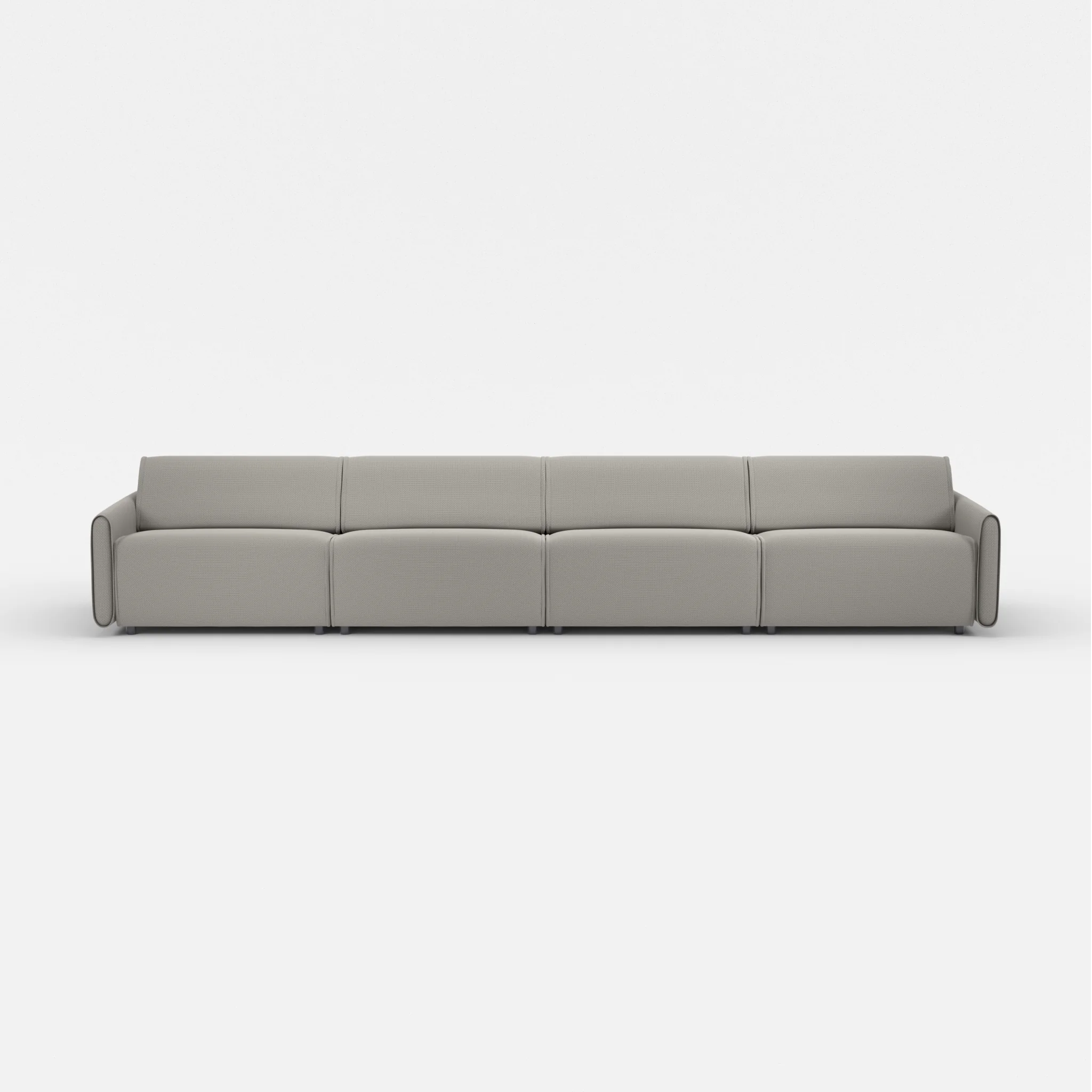 4 Sitzer Sofa Belleform mit schmaler Armlehne 4 nabucco1003 in Hellgrau von vorne