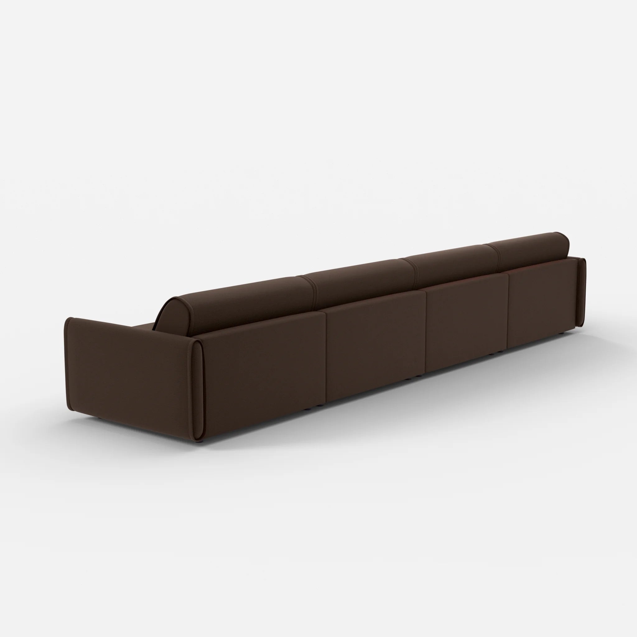 4 Sitzer Sofa Belleform mit schmaler Armlehne 4 nabucco2022 in Dunkelbraun von hinten