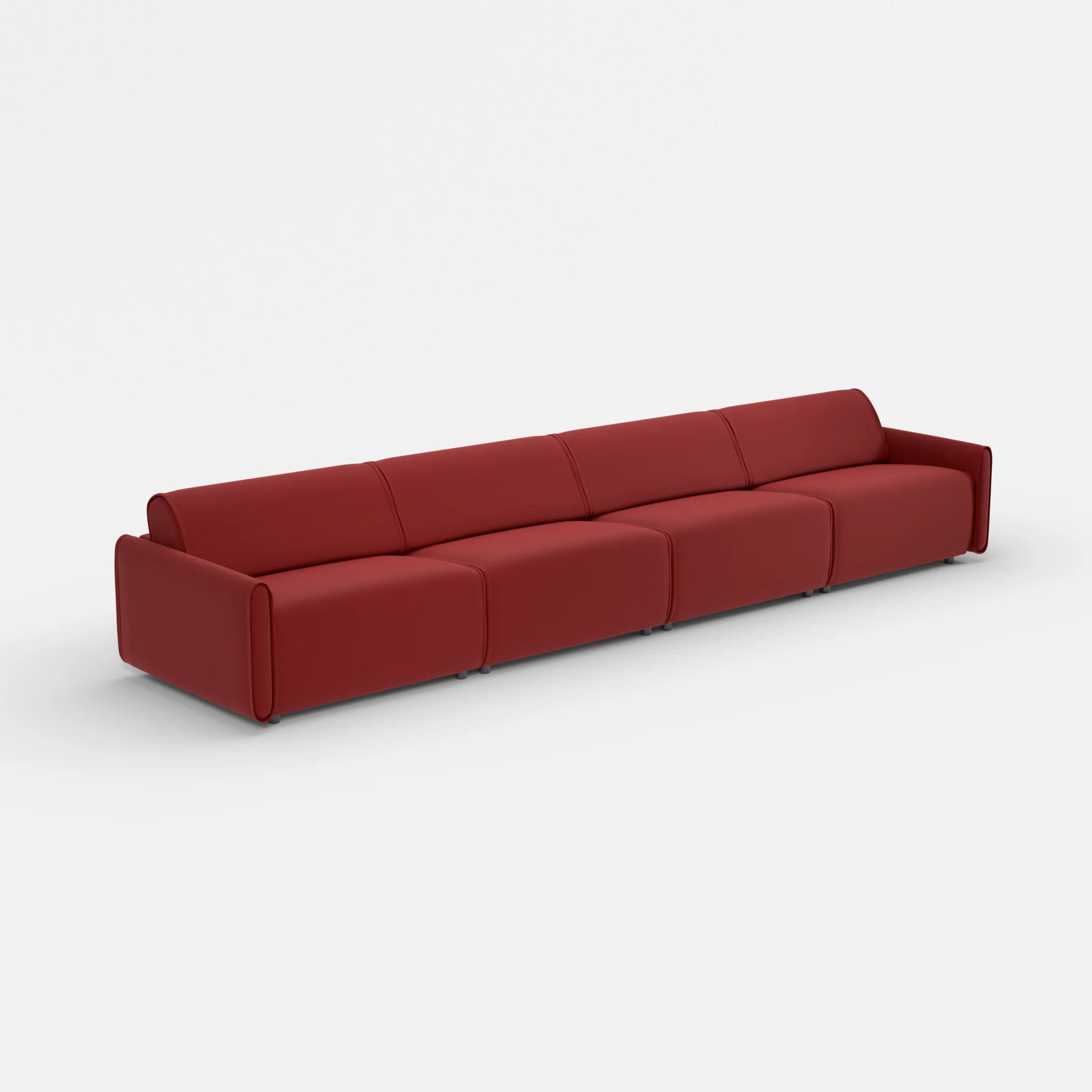 4 Sitzer Sofa Belleform mit schmaler Armlehne 4 nabucco4021 in Rot von der Seite