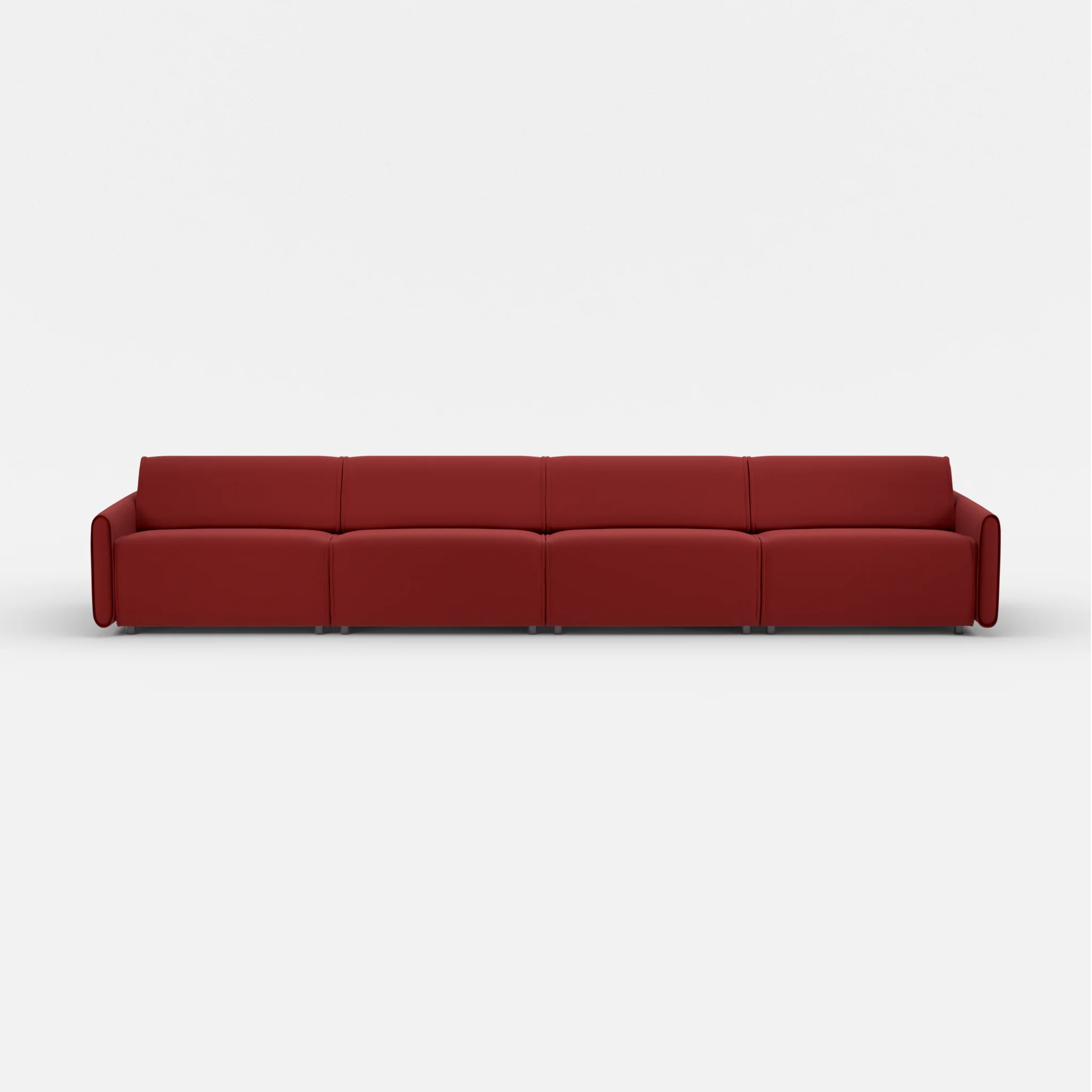 4 Sitzer Sofa Belleform mit schmaler Armlehne 4 nabucco4021 in Rot von vorne