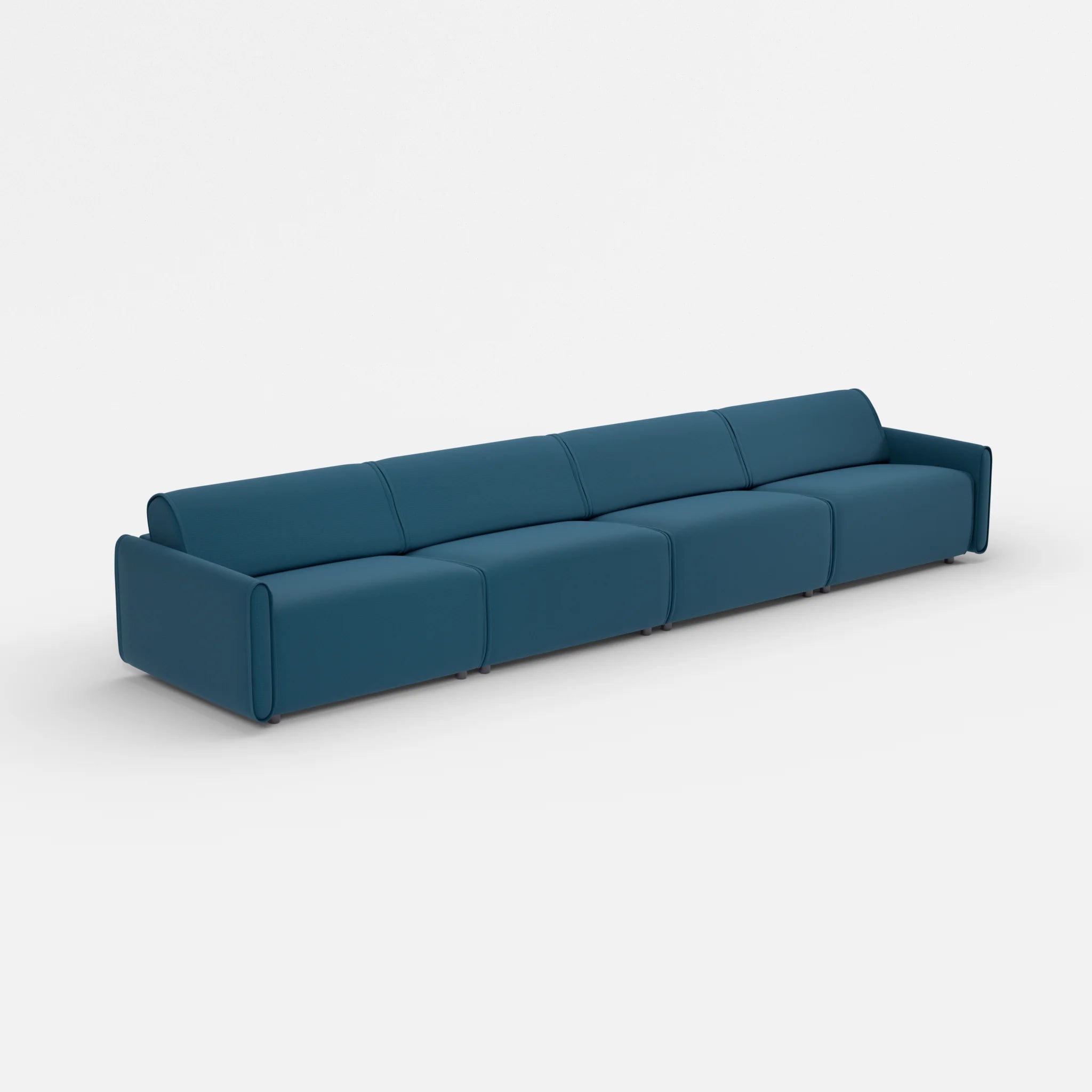 4 Sitzer Sofa Belleform mit schmaler Armlehne 4 nabucco6075 in Blau von der Seite