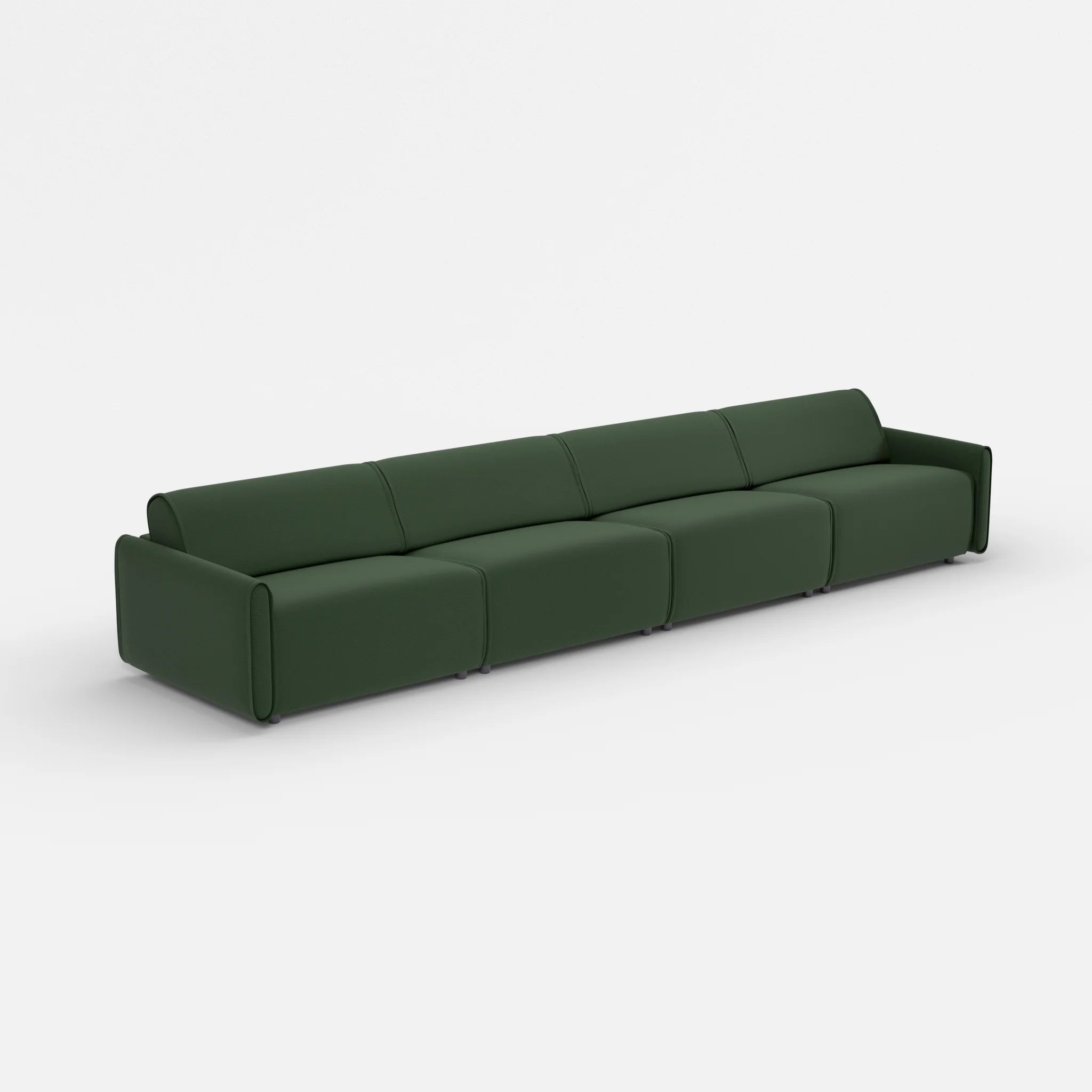 4 Sitzer Sofa Belleform mit schmaler Armlehne 4 nabucco7029 in Dunkelgrün von der Seite