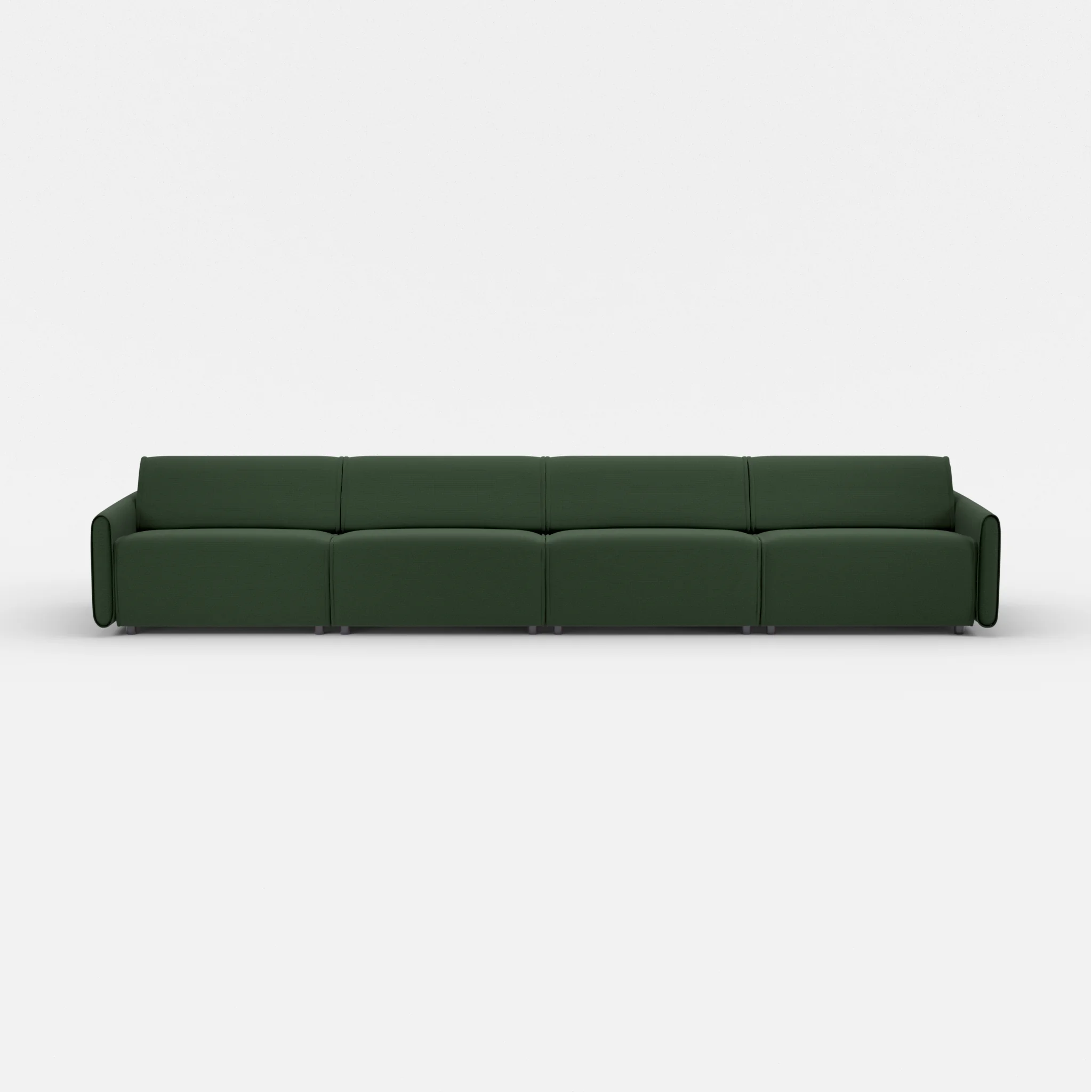 4 Sitzer Sofa Belleform mit schmaler Armlehne 4 nabucco7029 in Dunkelgrün von vorne