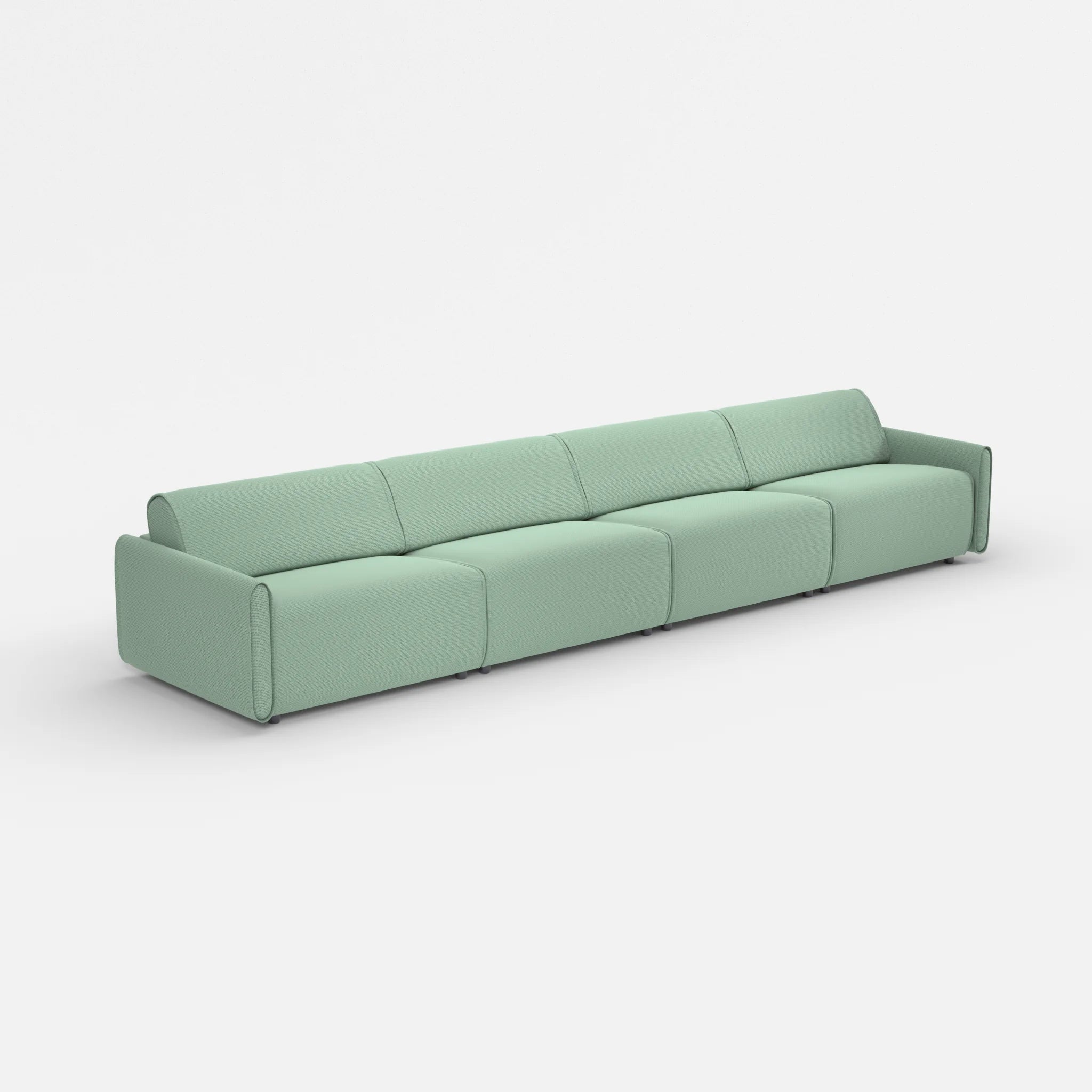 4 Sitzer Sofa Belleform mit schmaler Armlehne 4 nabucco7030 in Türkis von der Seite