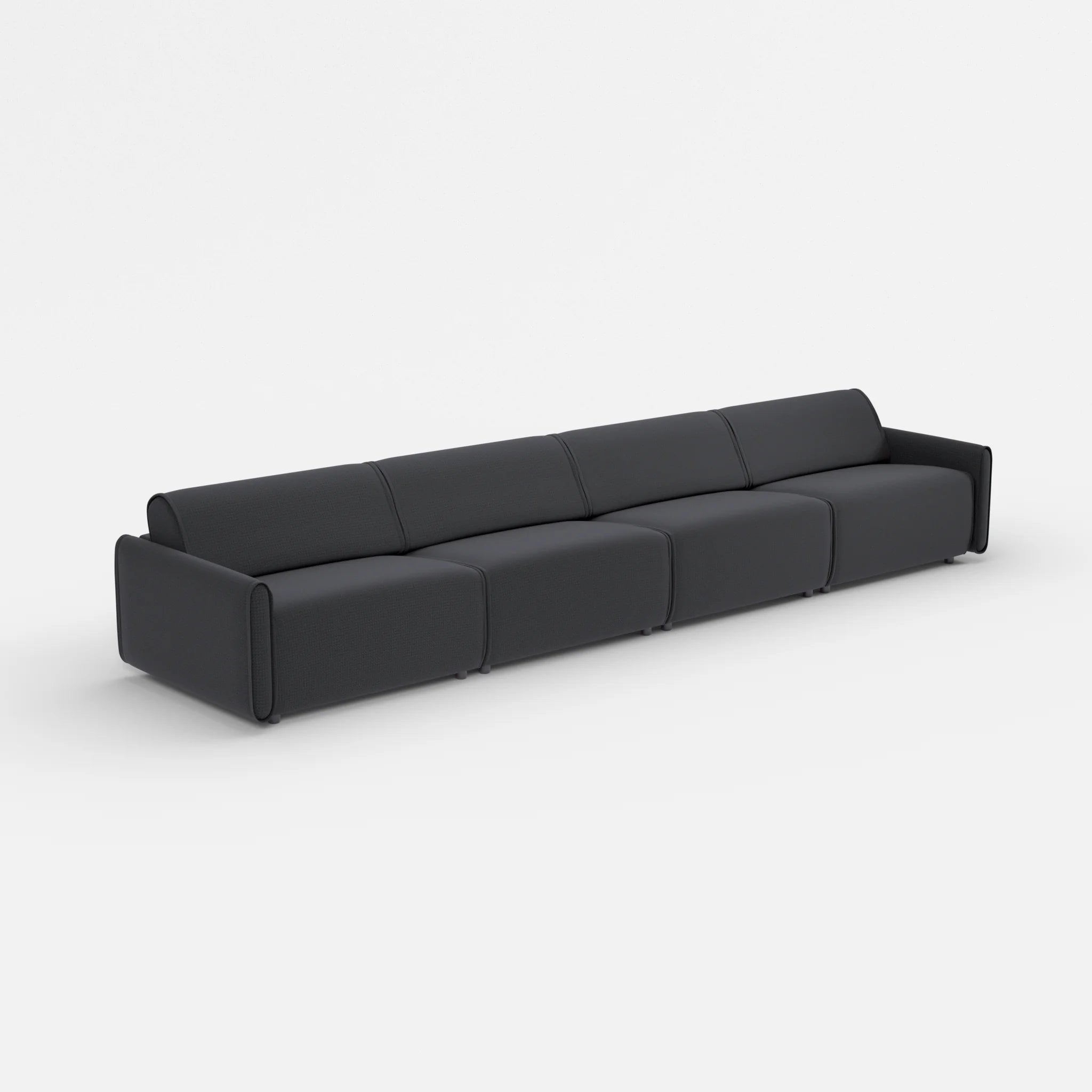4 Sitzer Sofa Belleform mit schmaler Armlehne 4 nabucco8019 in Anthrazit von der Seite