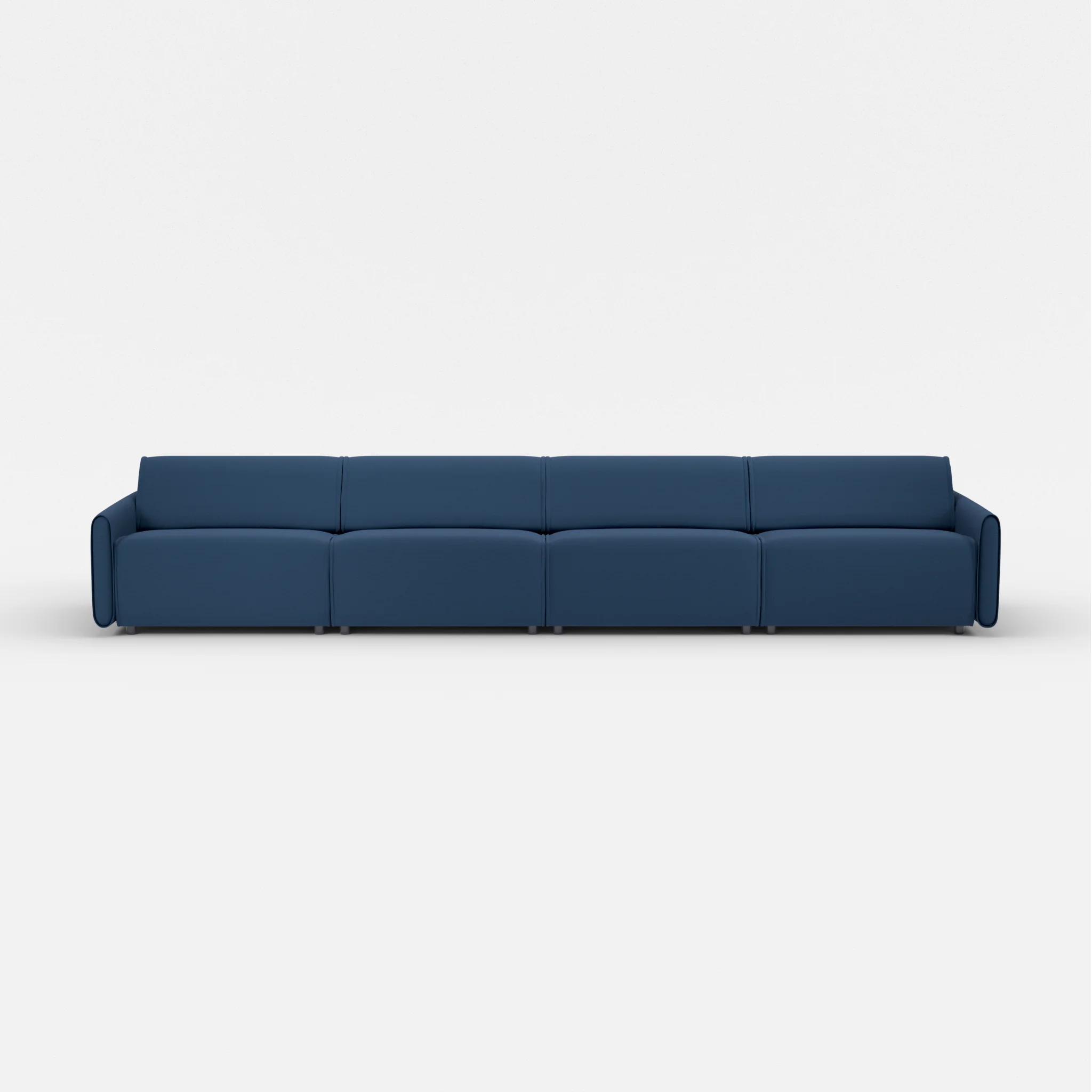 4 Sitzer Sofa Belleform mit schmaler Armlehne 4 novumamur in Navy von vorne