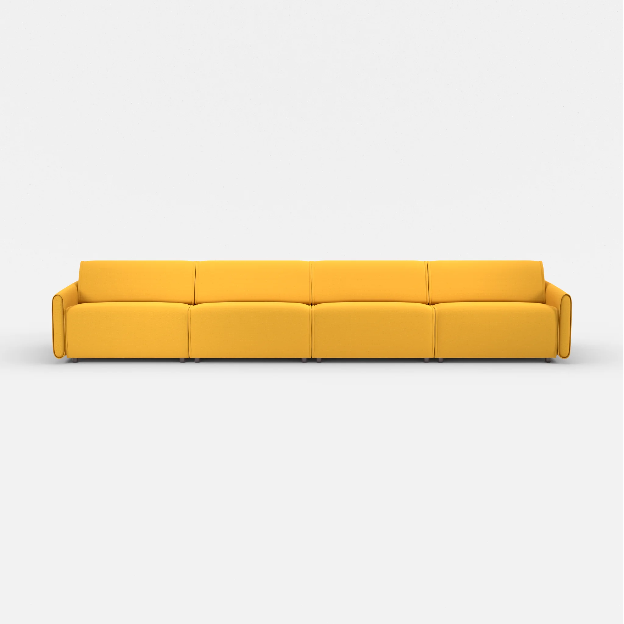 4 Sitzer Sofa Belleform mit schmaler Armlehne 4 novumcurry in Curry von vorne