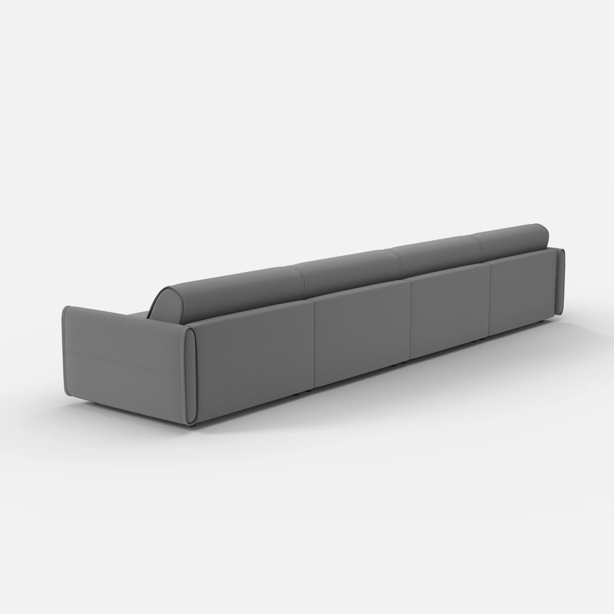 4 Sitzer Sofa Belleform mit schmaler Armlehne 4 novumkies in Mittelgrau von hinten