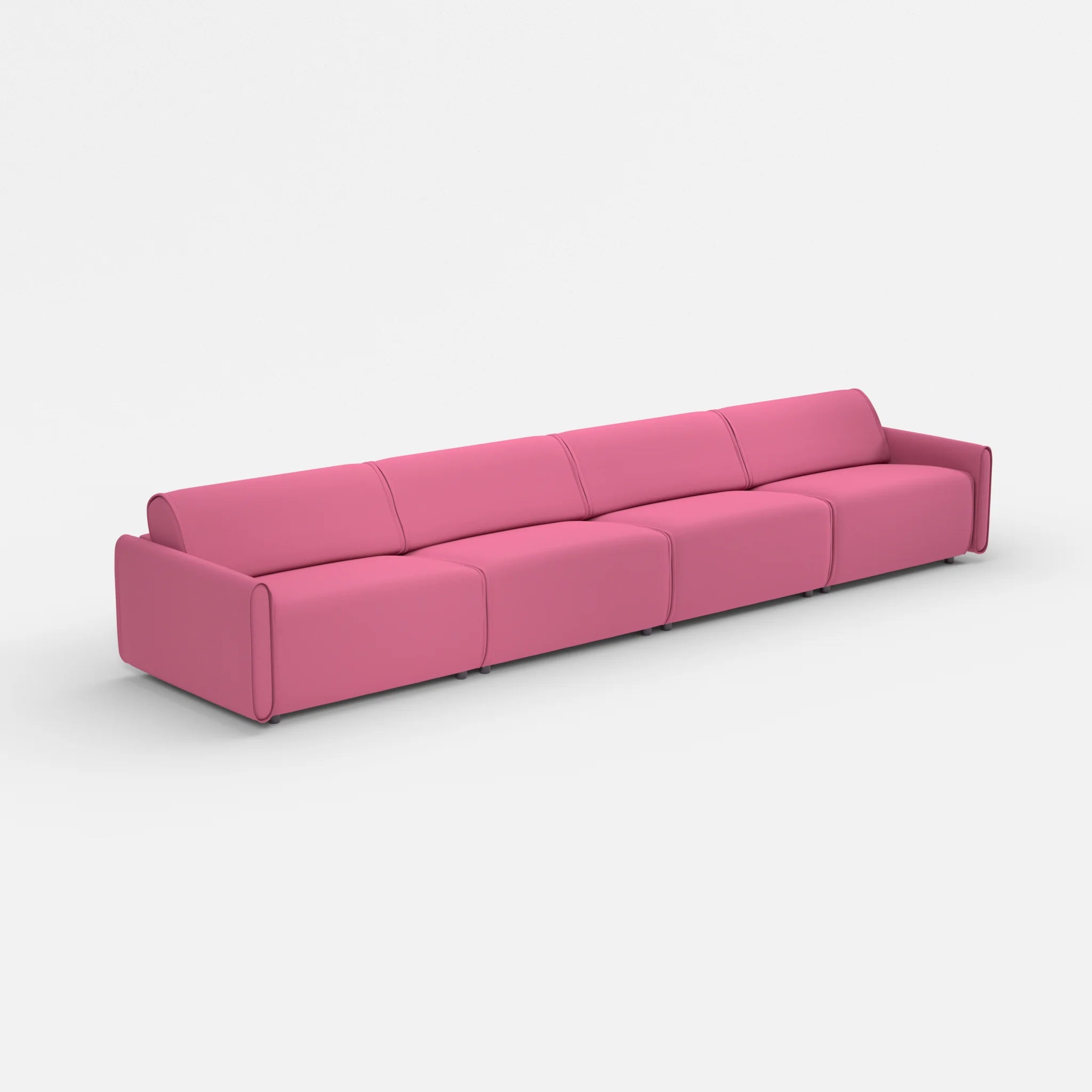 4 Sitzer Sofa Belleform mit schmaler Armlehne 4 novumlitchi in Violett von der Seite