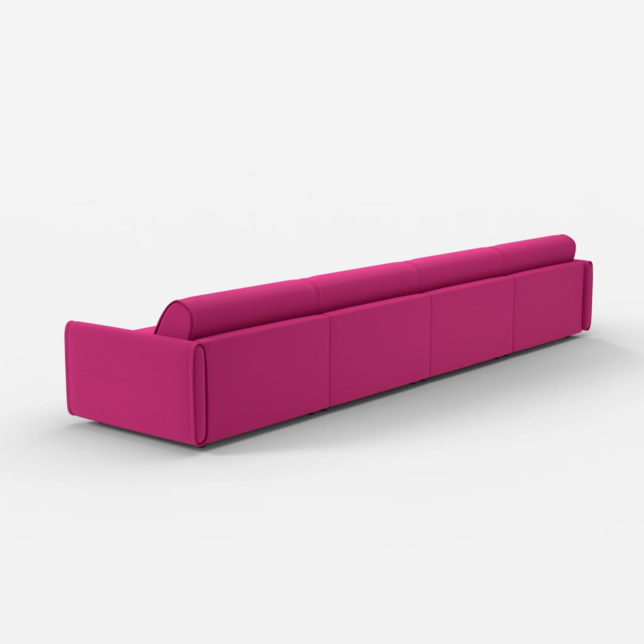 4 Sitzer Sofa Belleform mit schmaler Armlehne 4 novummagenta in Magenta von hinten